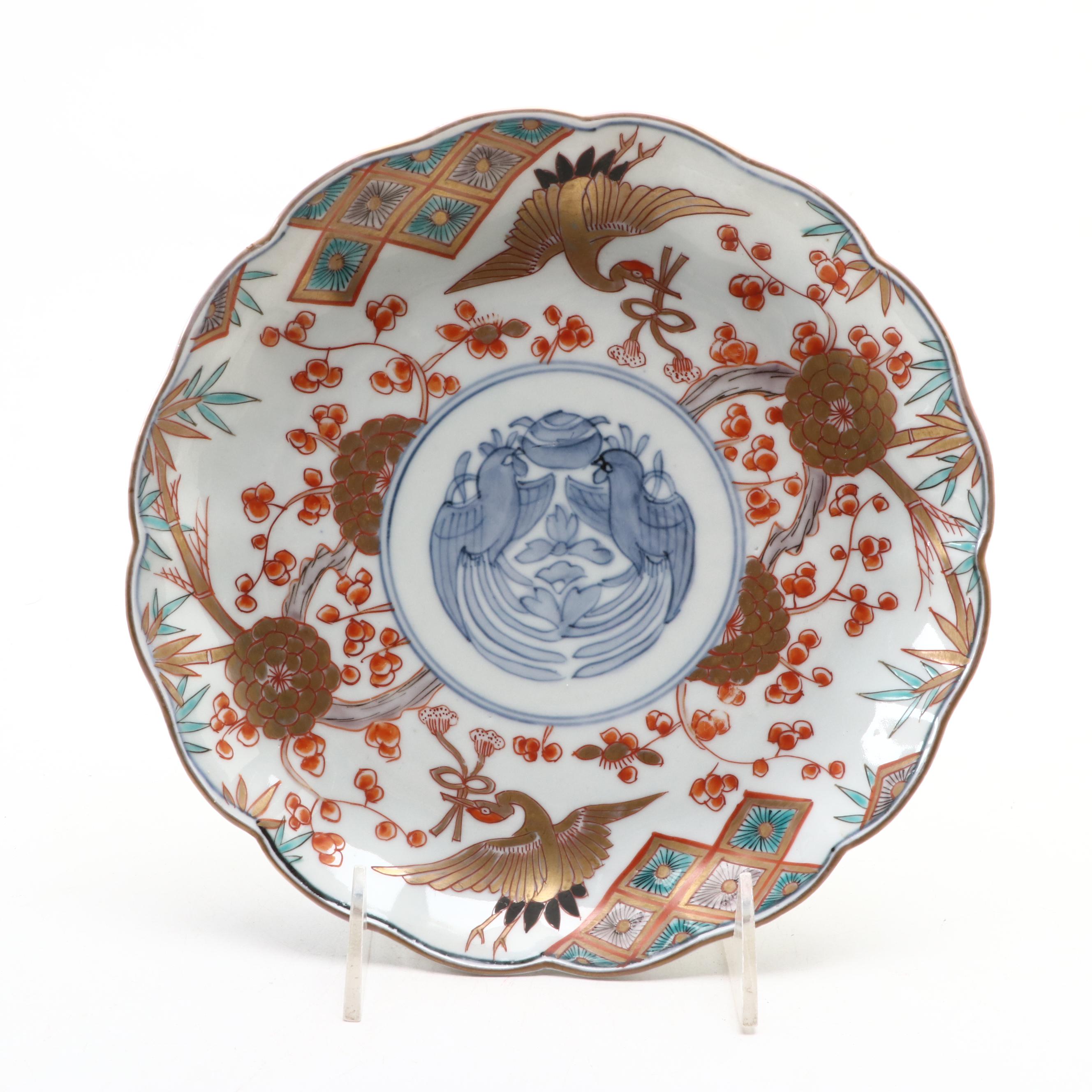 Fuki Choson Japanese Porcelain Imari Plates, Meiji Period