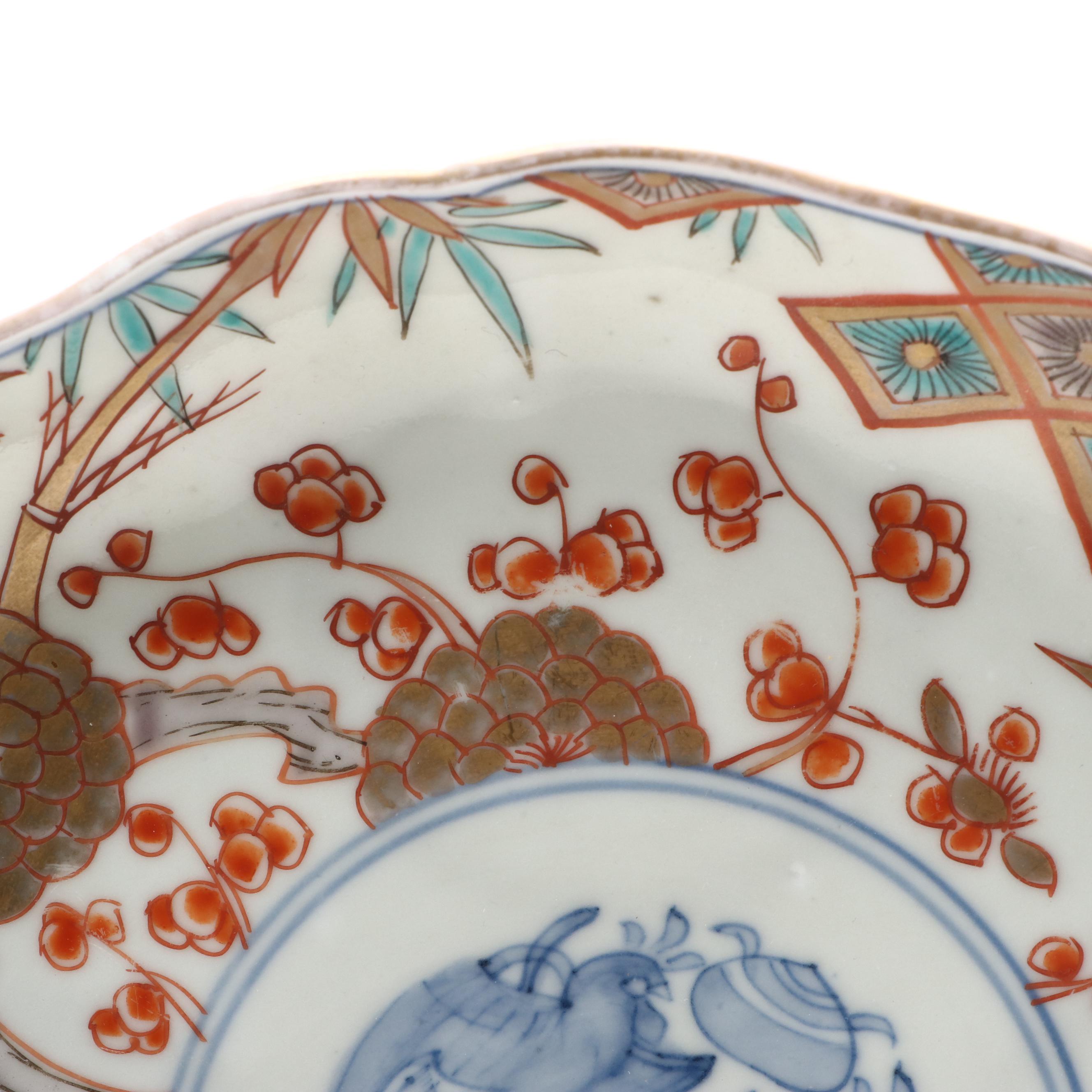 Fuki Choson Japanese Porcelain Imari Plates, Meiji Period