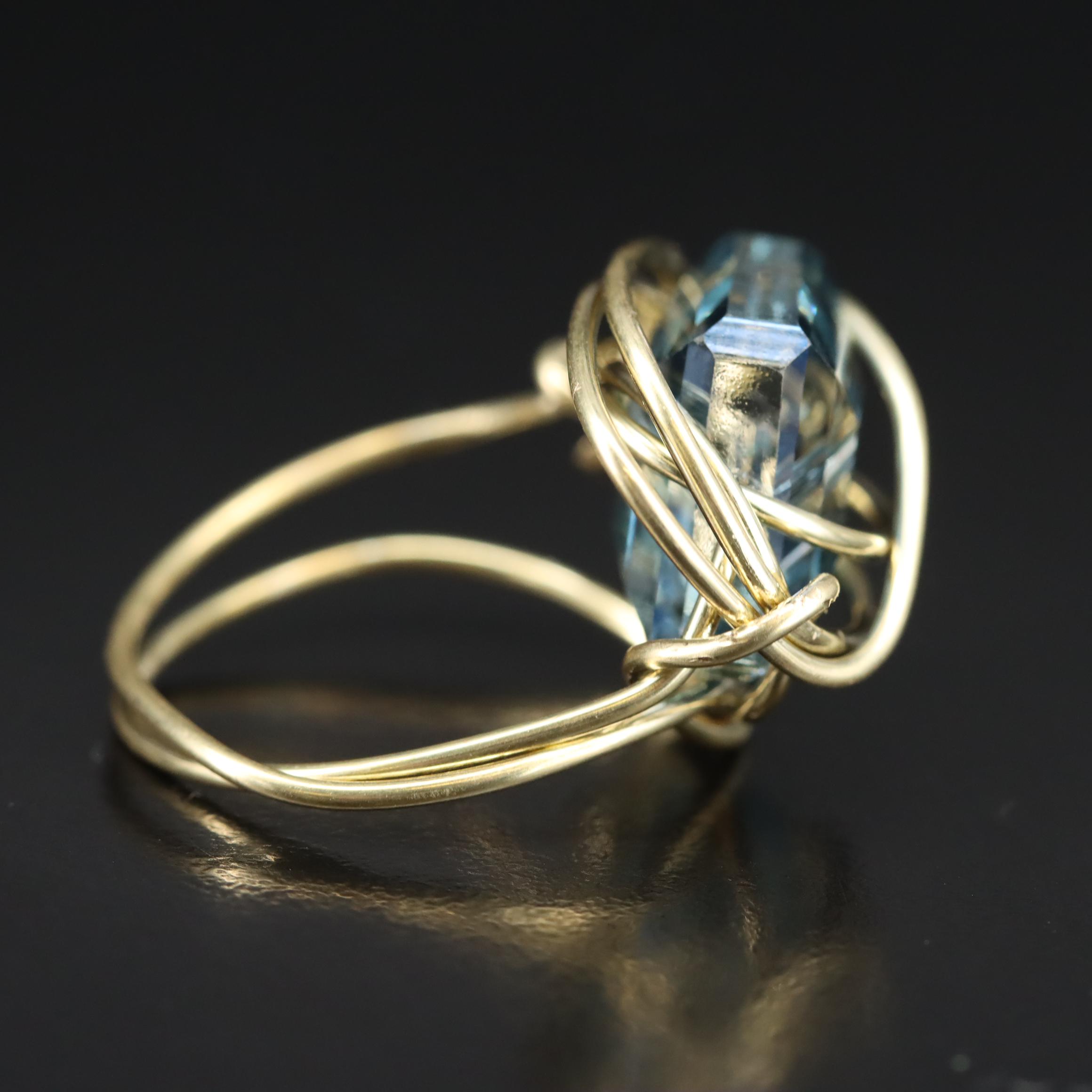 Wire Wrap Glass Ring