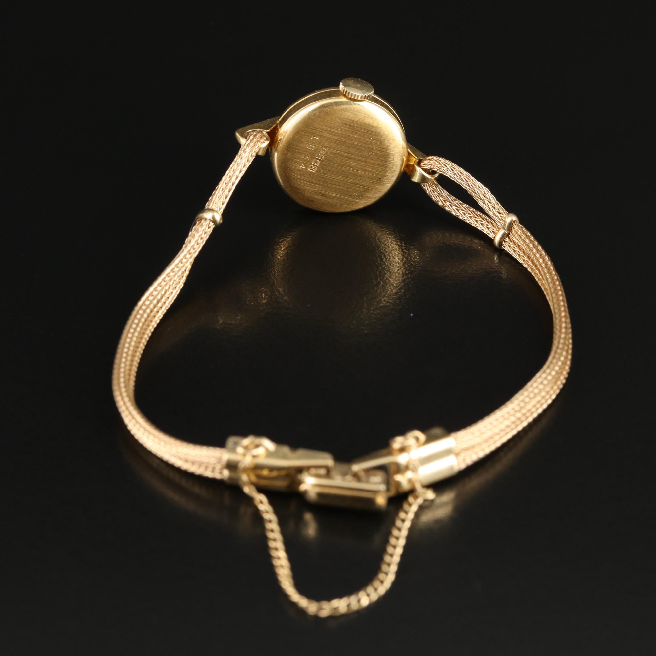 Vintage 18K Tudor Black Dial Stem Wind Watch