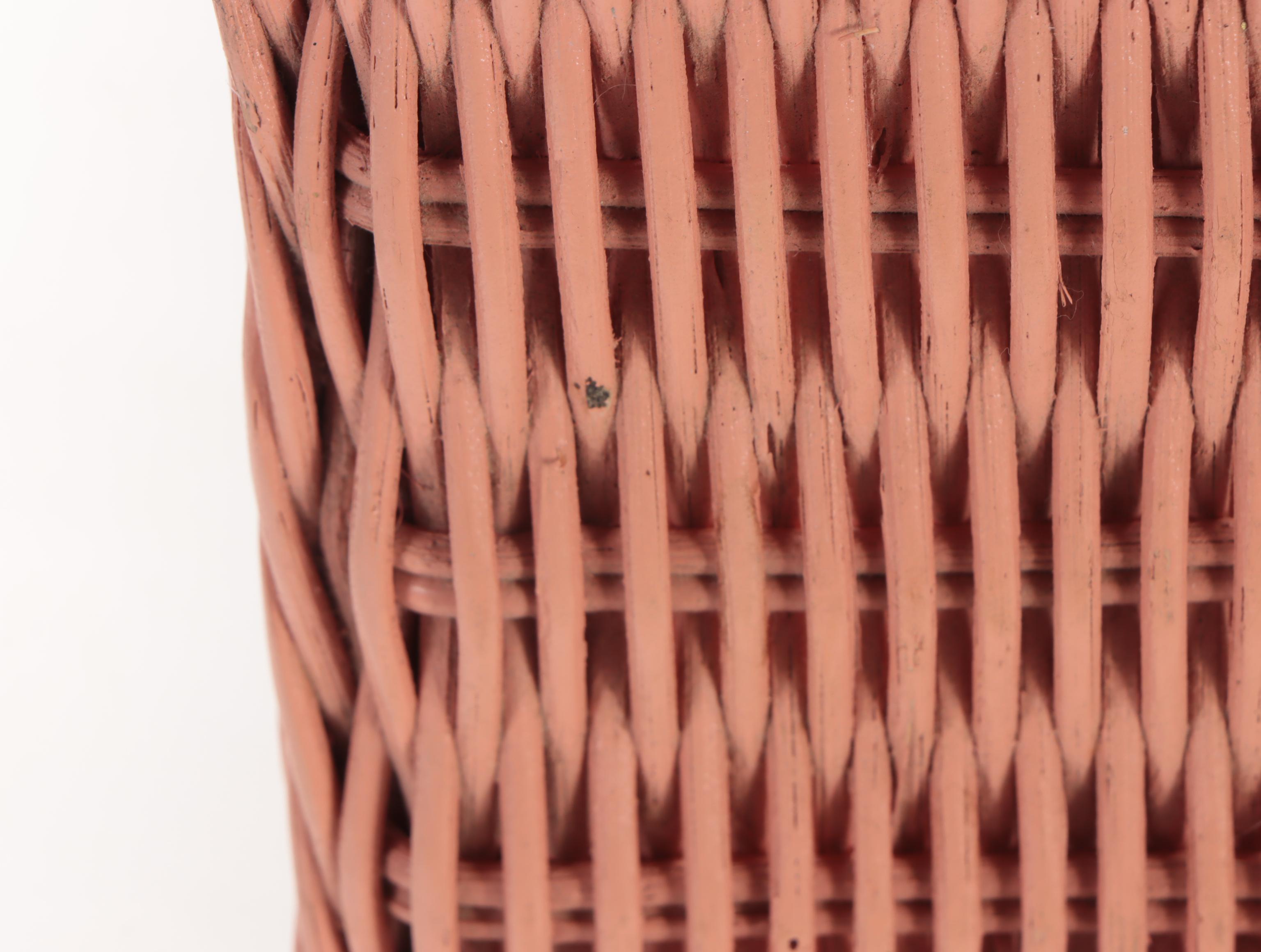 Painted Wicker Plant Stand