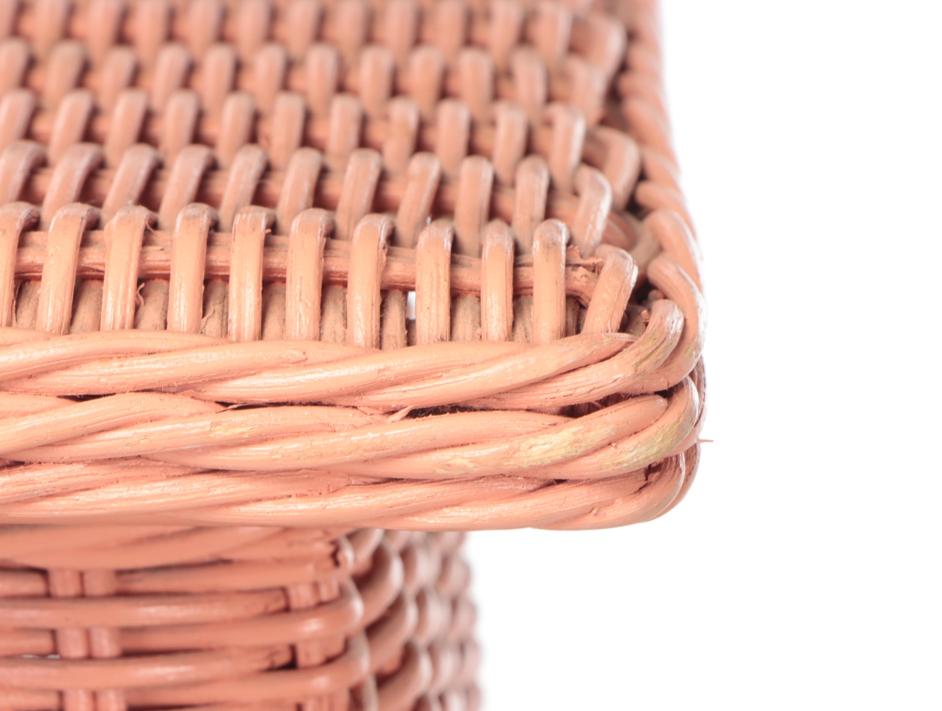 Painted Wicker Plant Stand