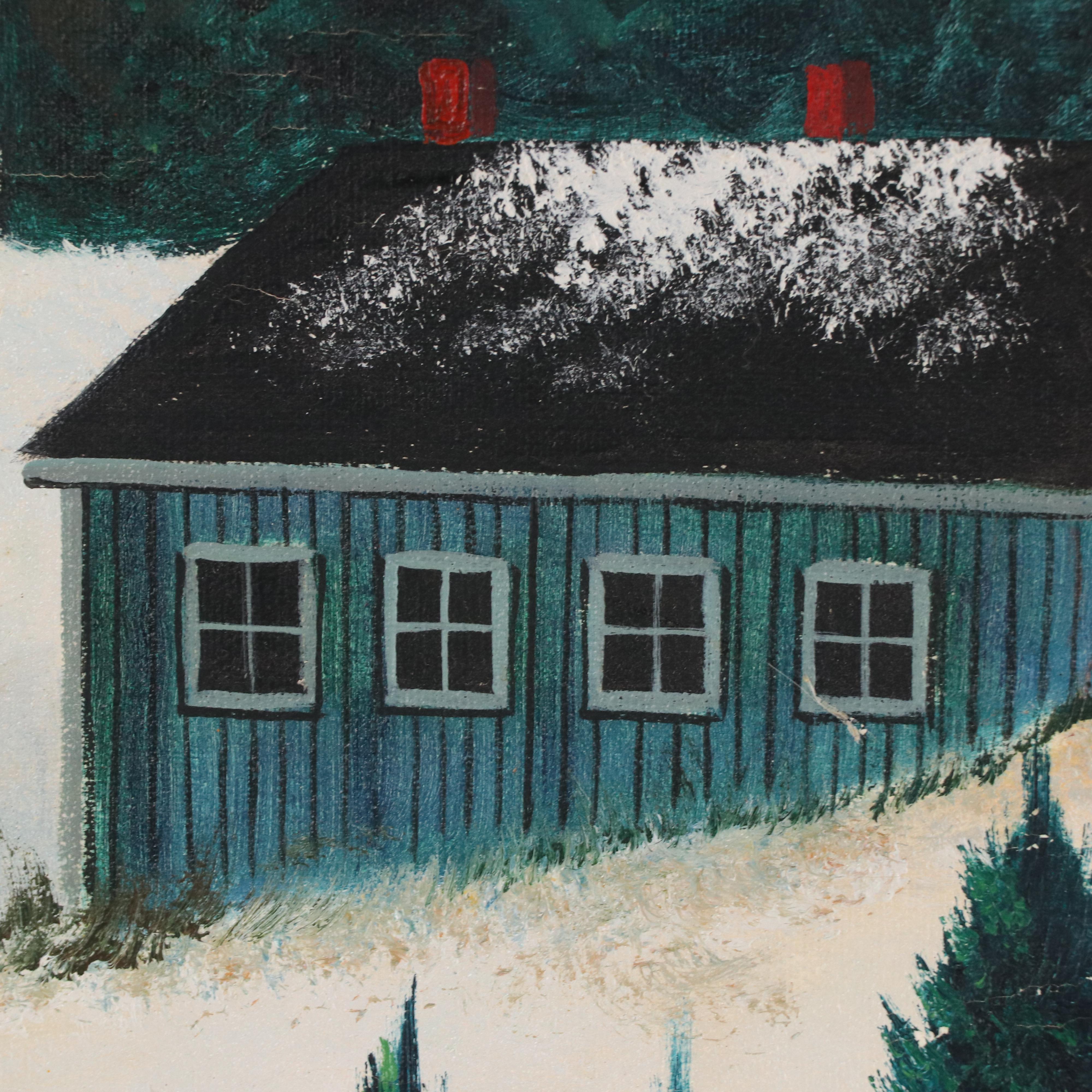 Jonas Bradford American Folk Art Oil Painting of Lighthouse