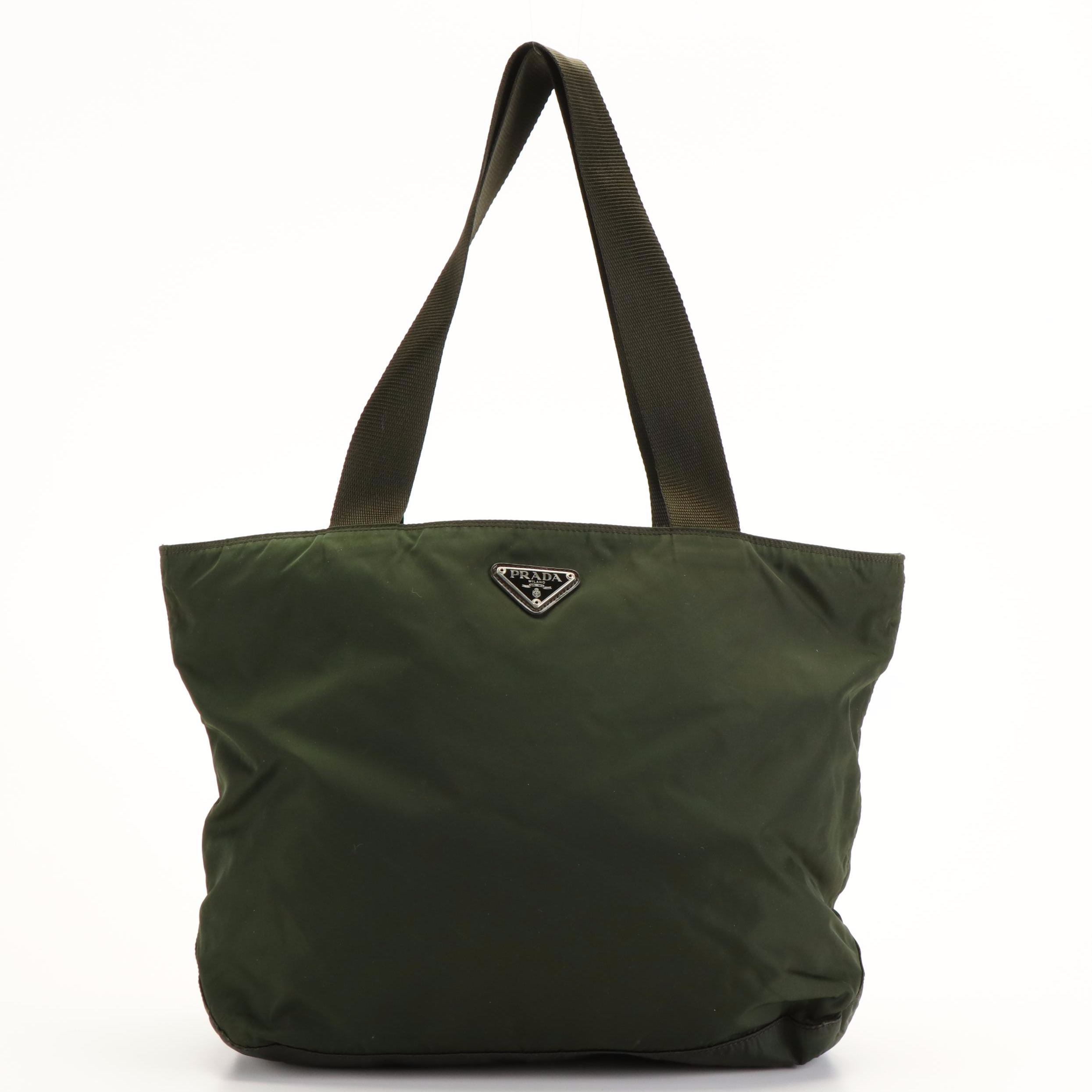 Prada Tessuto Zip Tote Bag in Green Nylon