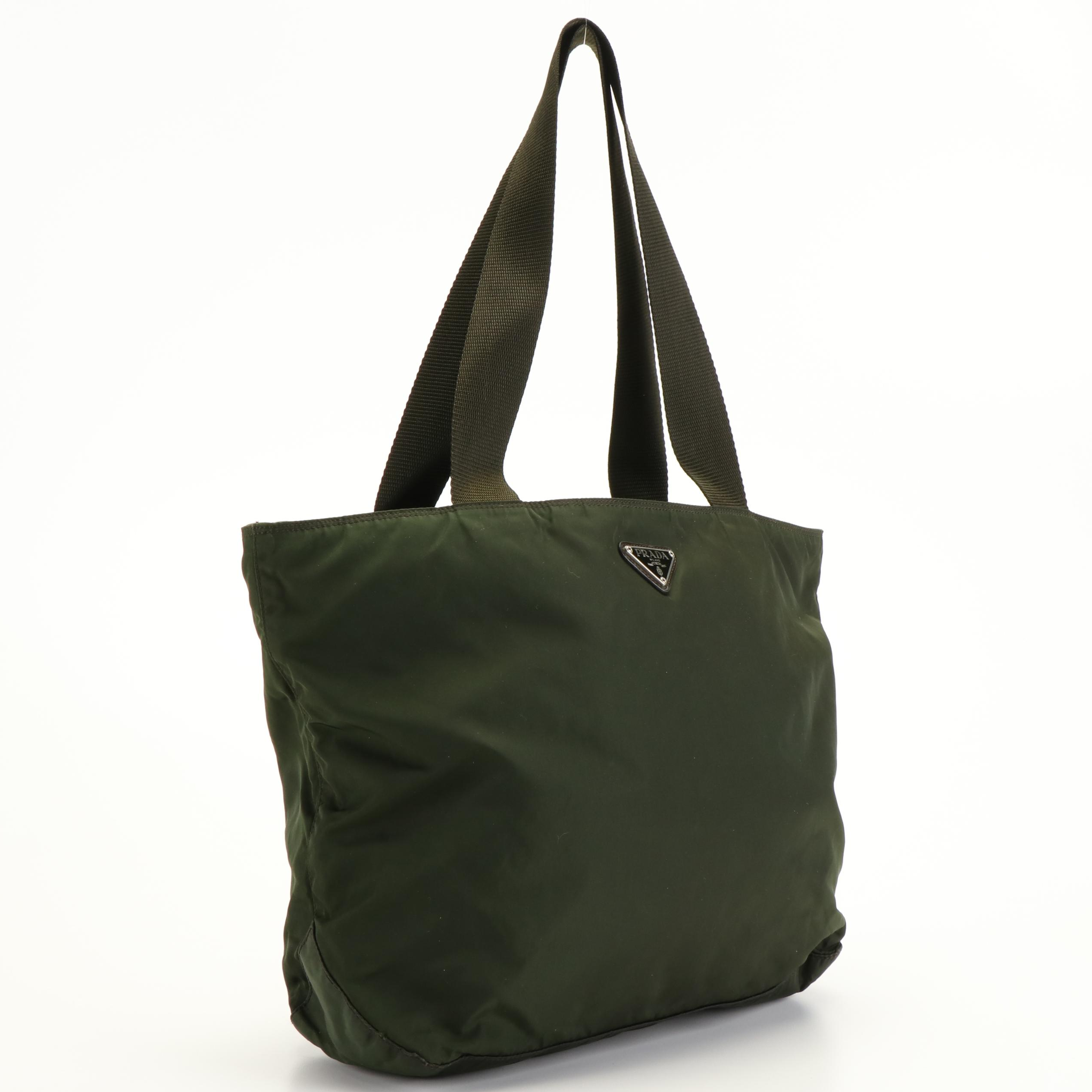 Prada Tessuto Zip Tote Bag in Green Nylon