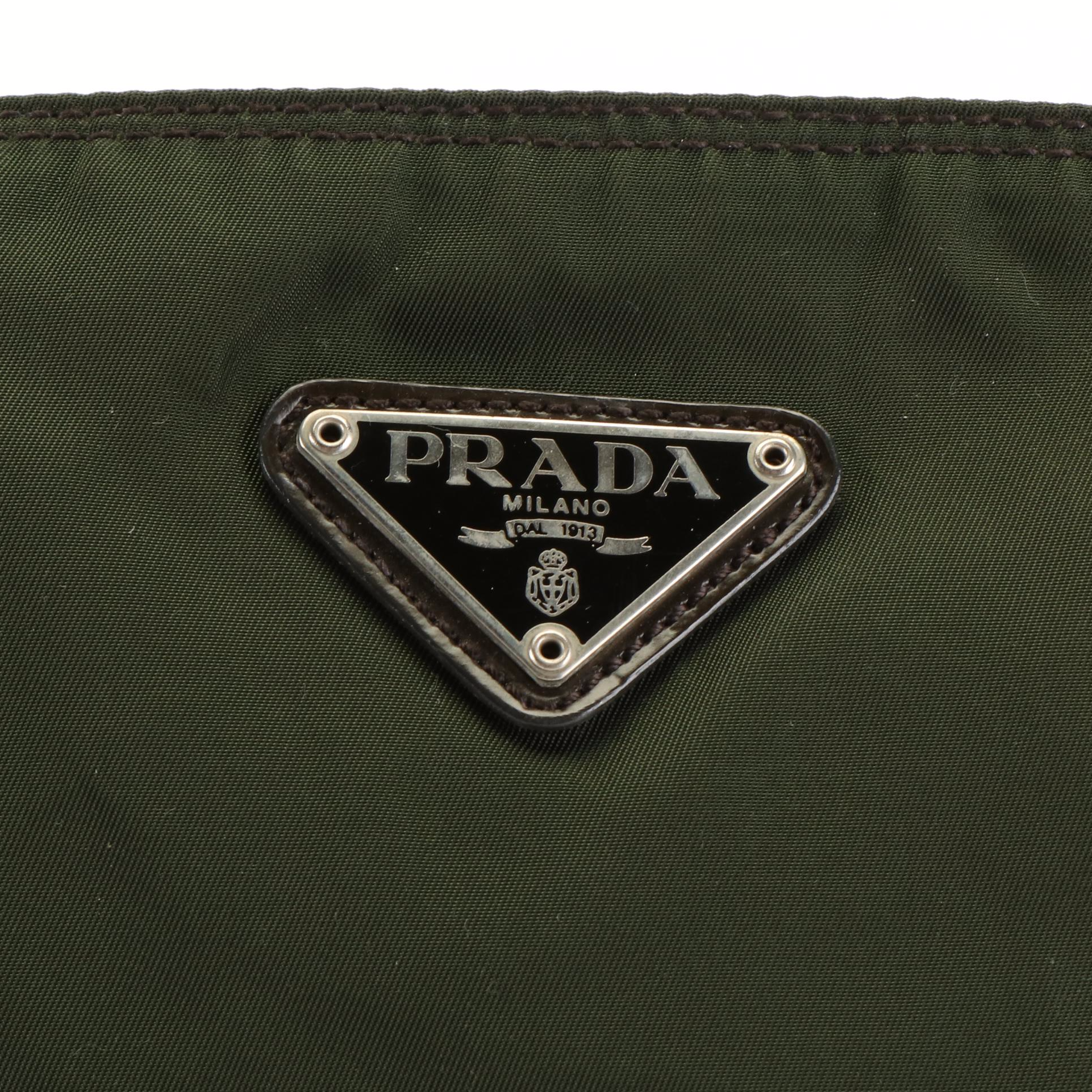 Prada Tessuto Zip Tote Bag in Green Nylon
