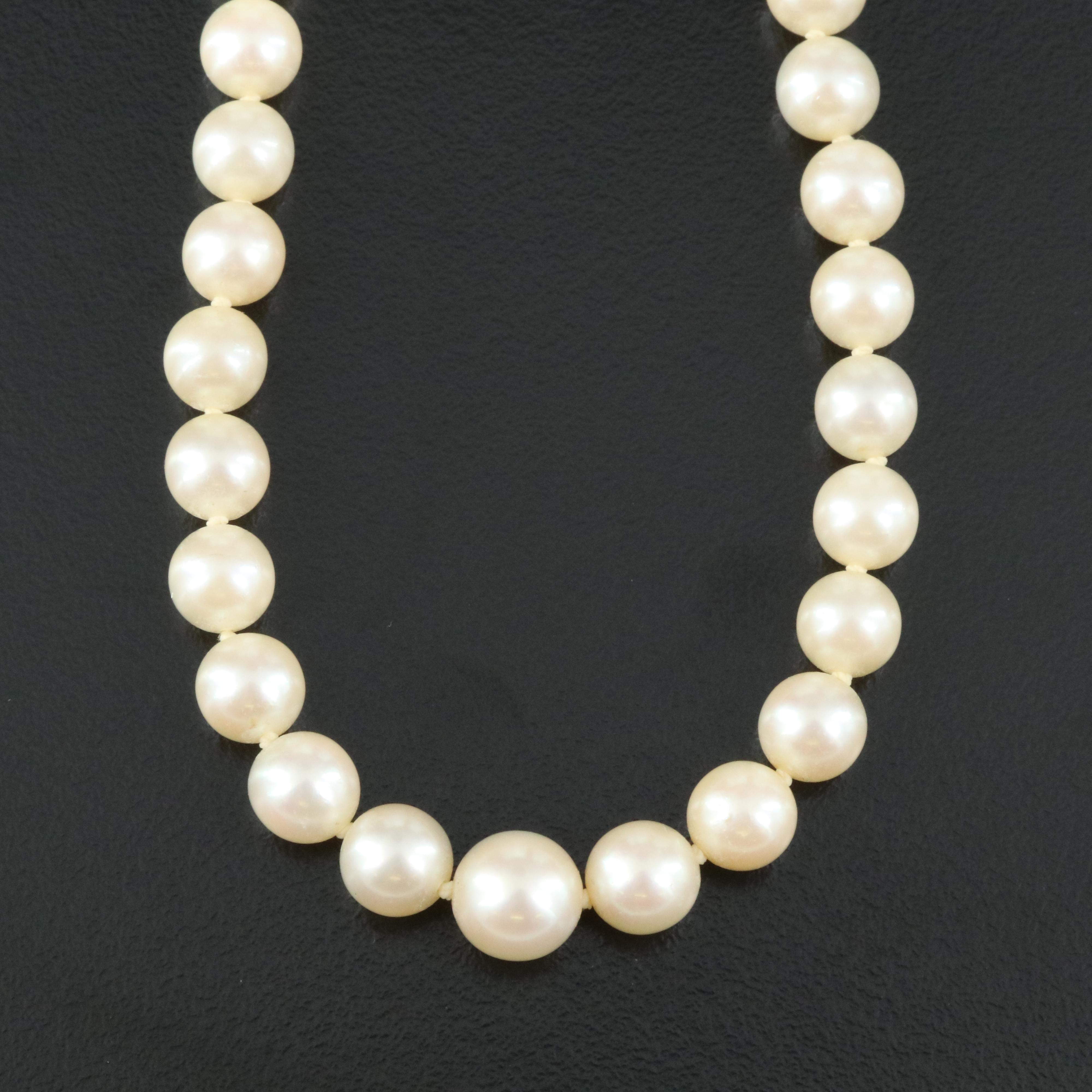 Mikimoto Graduated Pearl Necklace with 14K Clasp