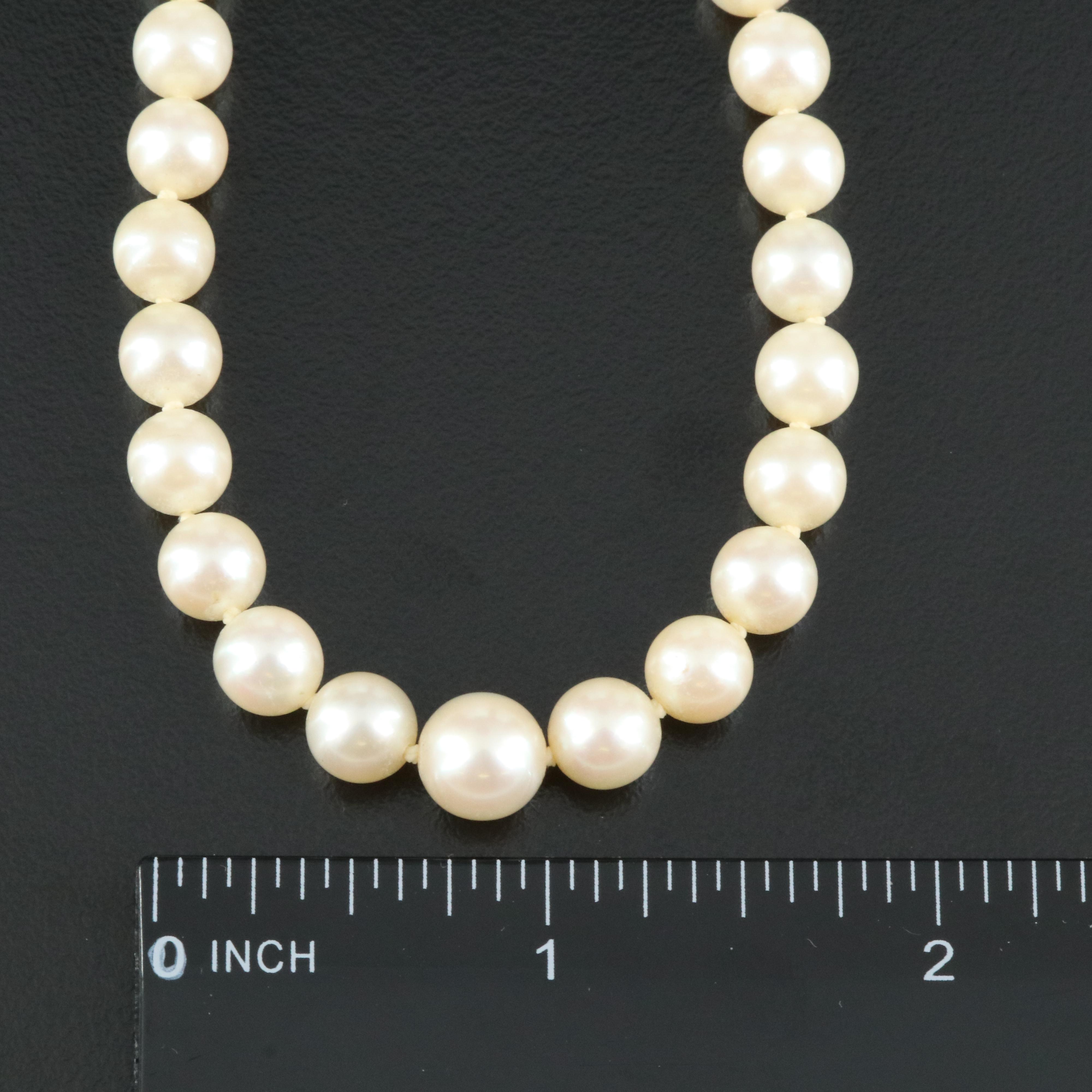 Mikimoto Graduated Pearl Necklace with 14K Clasp