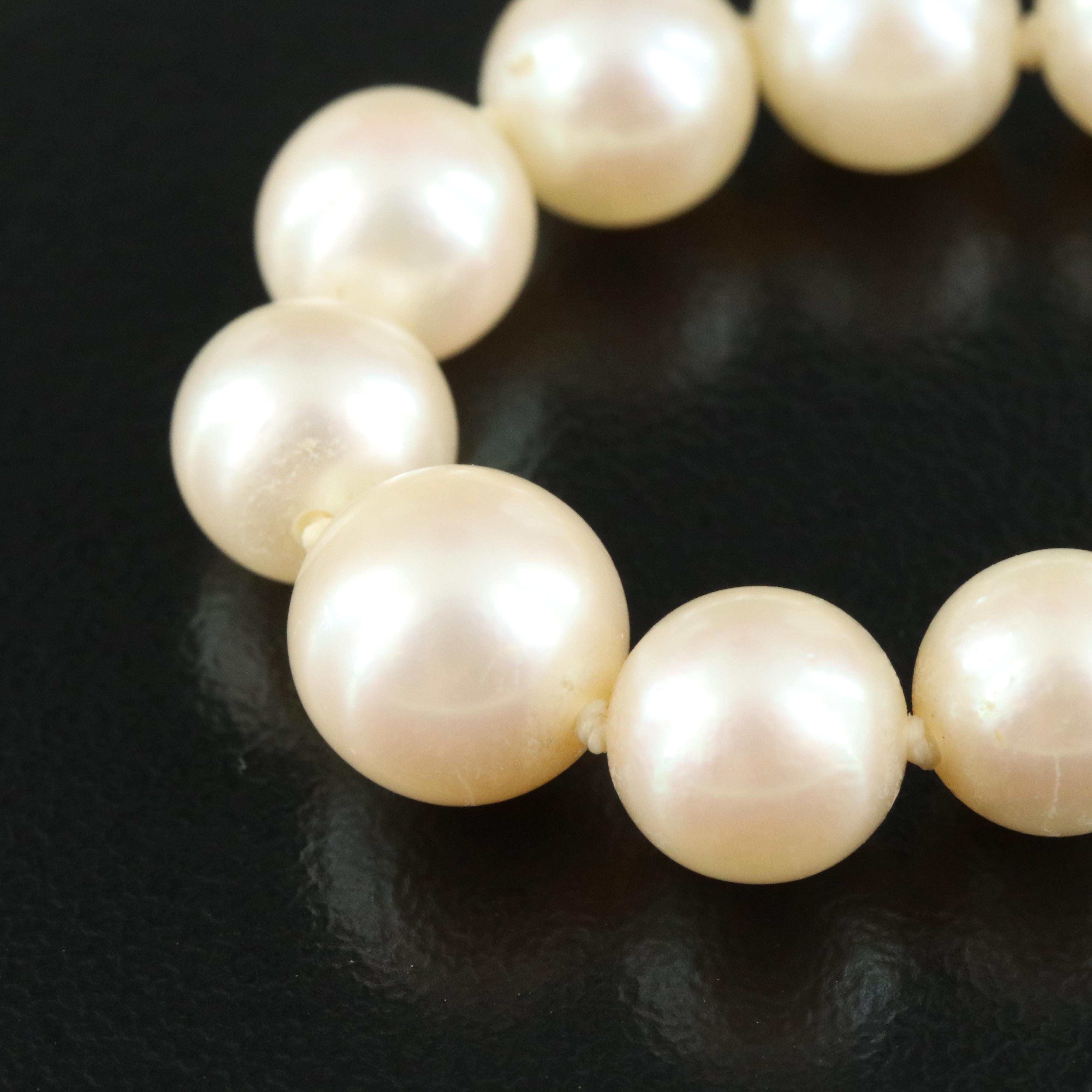 Mikimoto Graduated Pearl Necklace with 14K Clasp