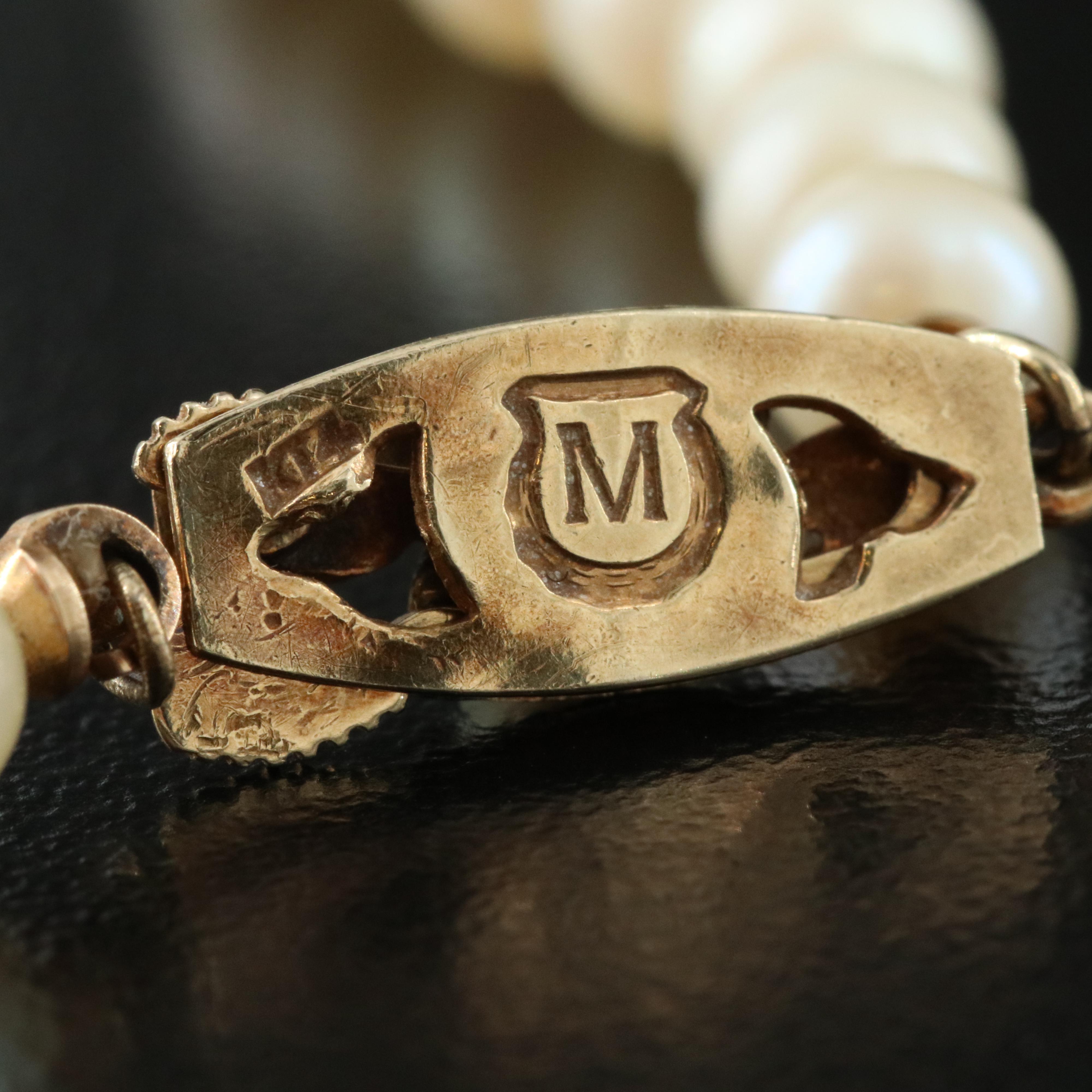 Mikimoto Graduated Pearl Necklace with 14K Clasp