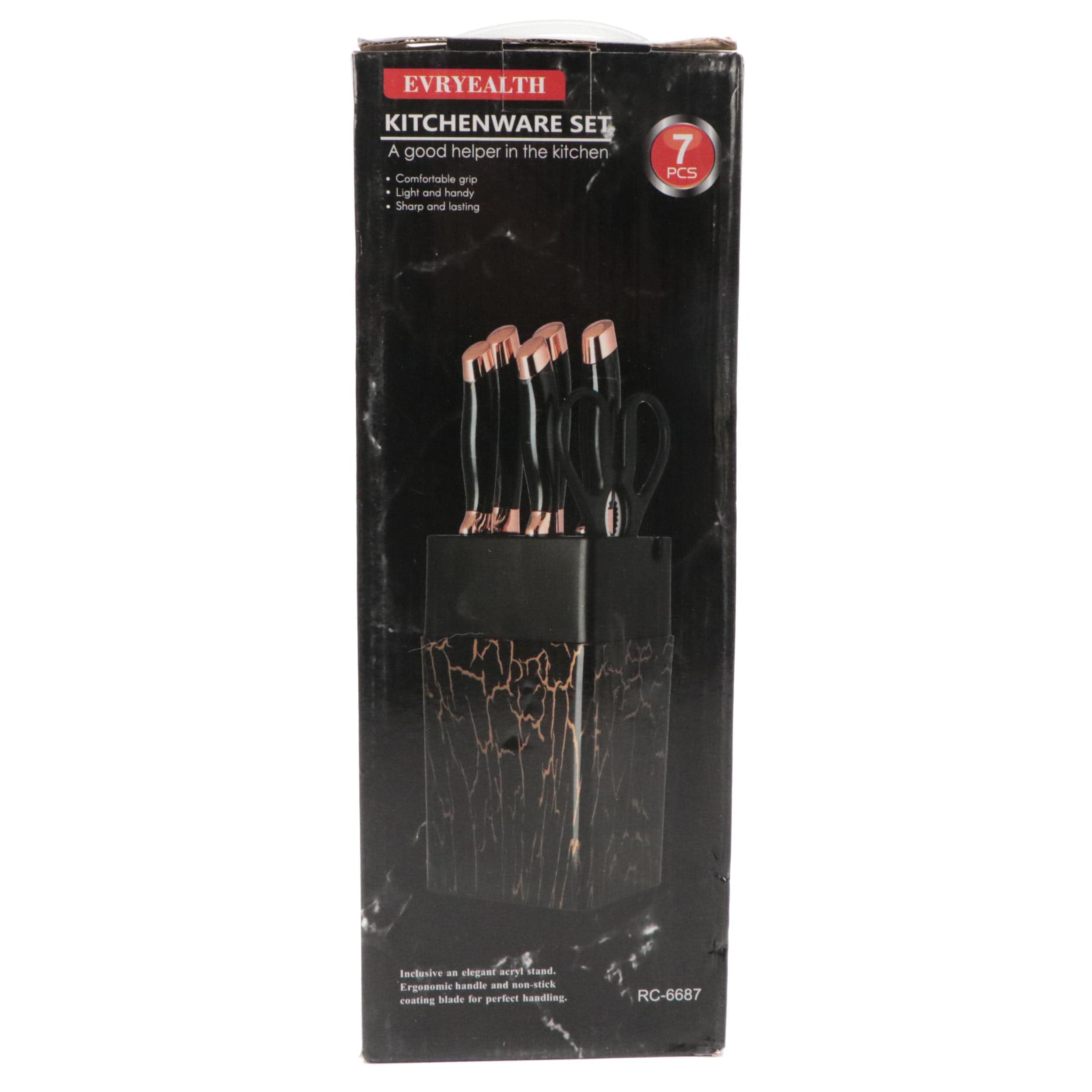 Evryealth Kitchen Knife Set with Cutlery Block