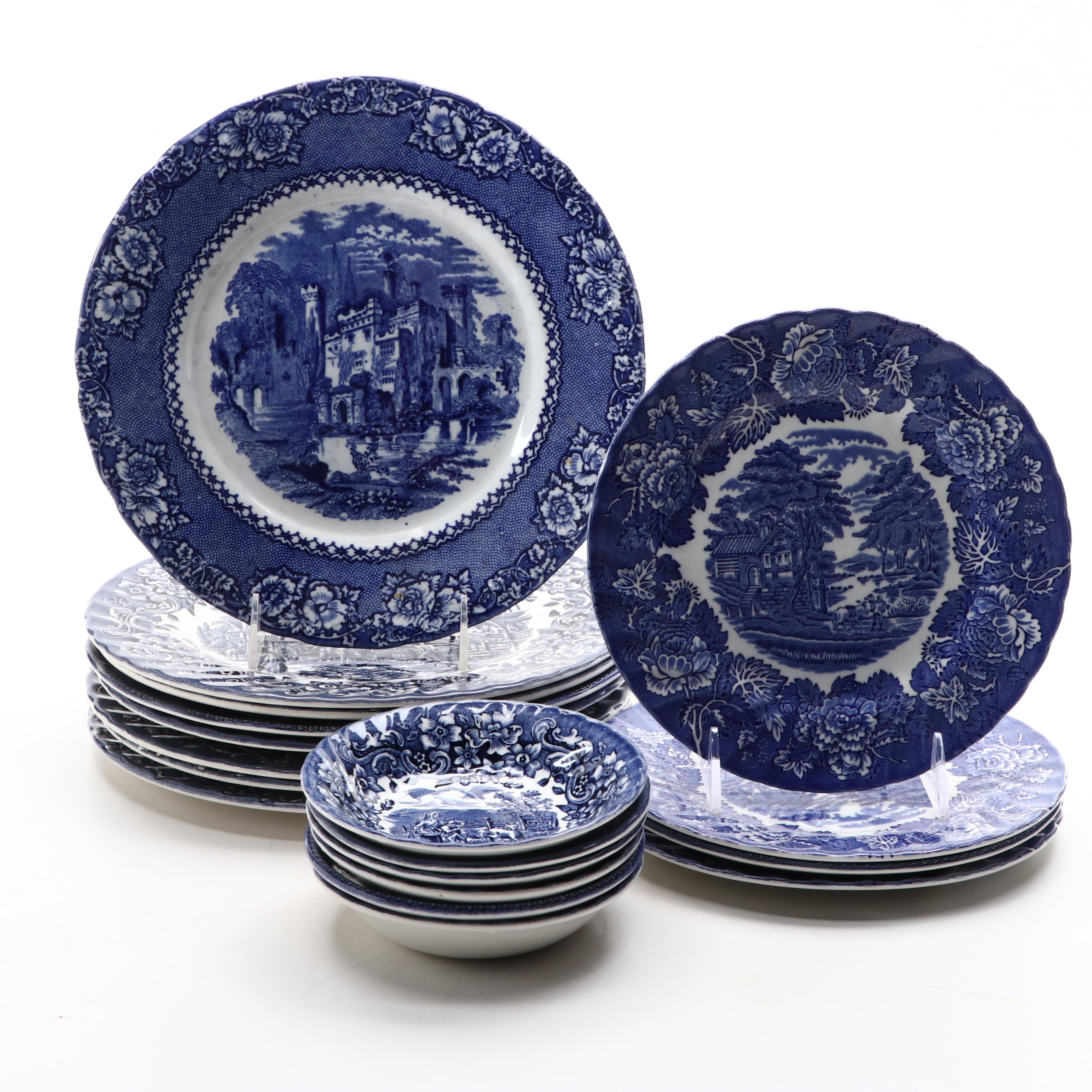 English Blue-on-White Willoware Collection