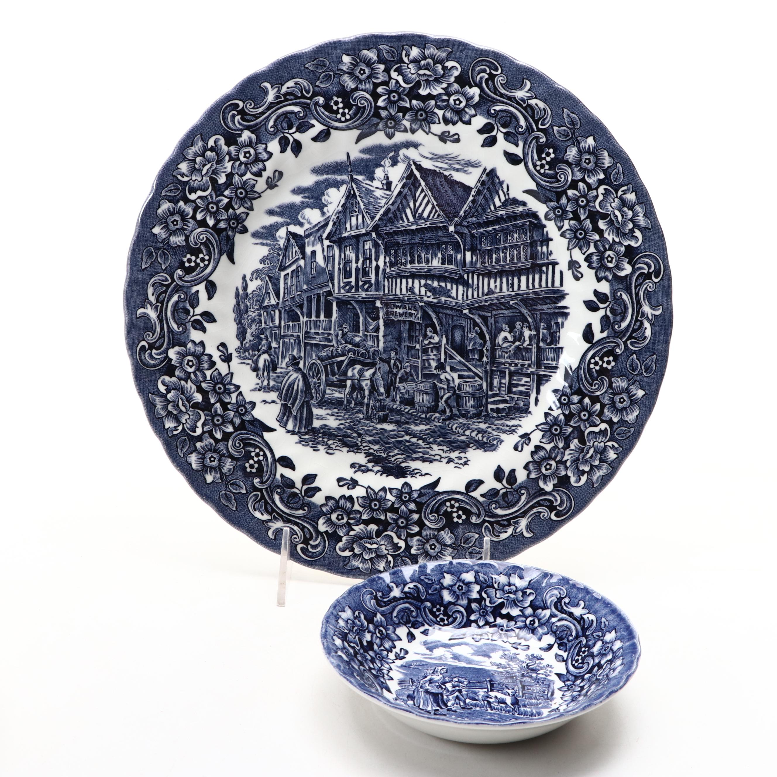 English Blue-on-White Willoware Collection