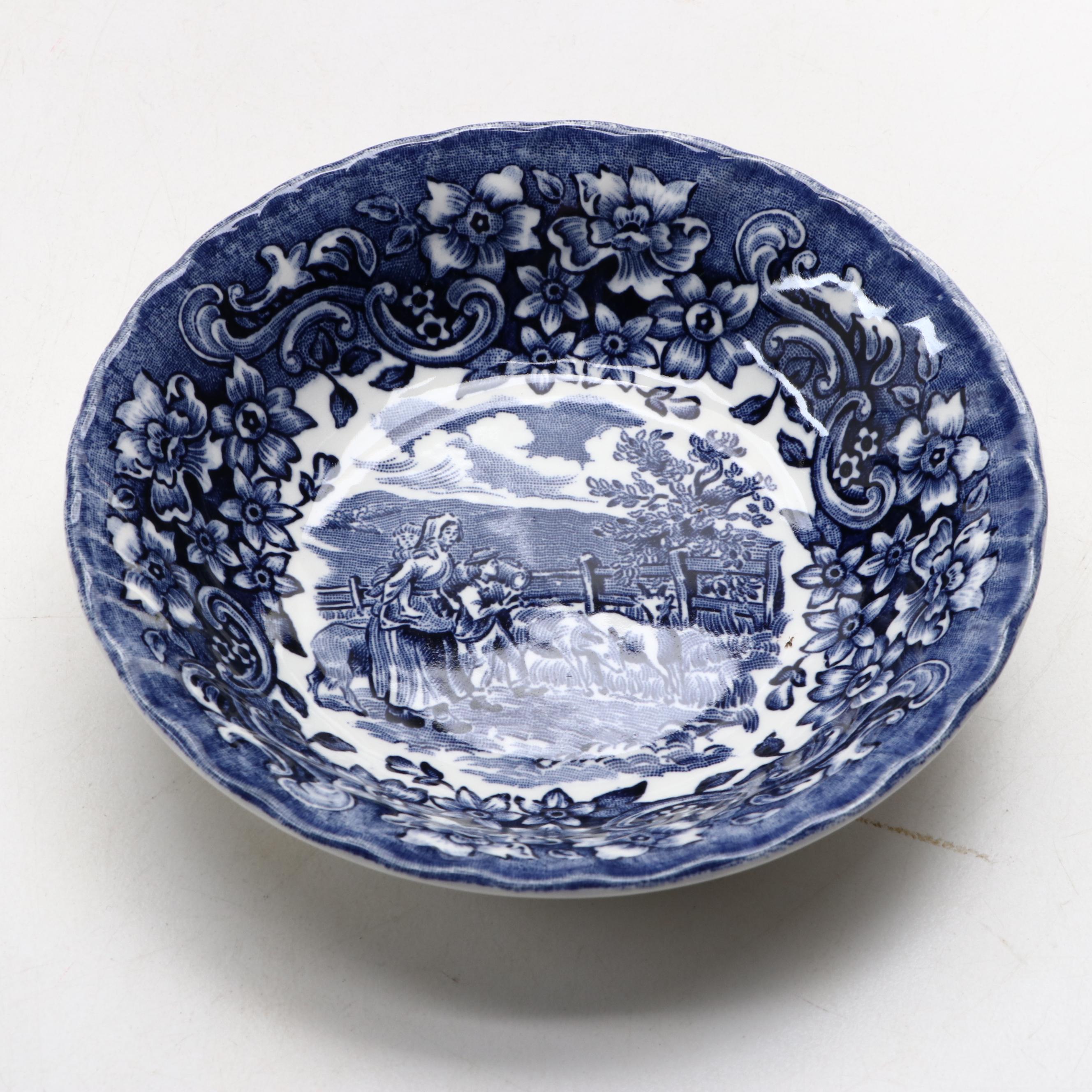 English Blue-on-White Willoware Collection