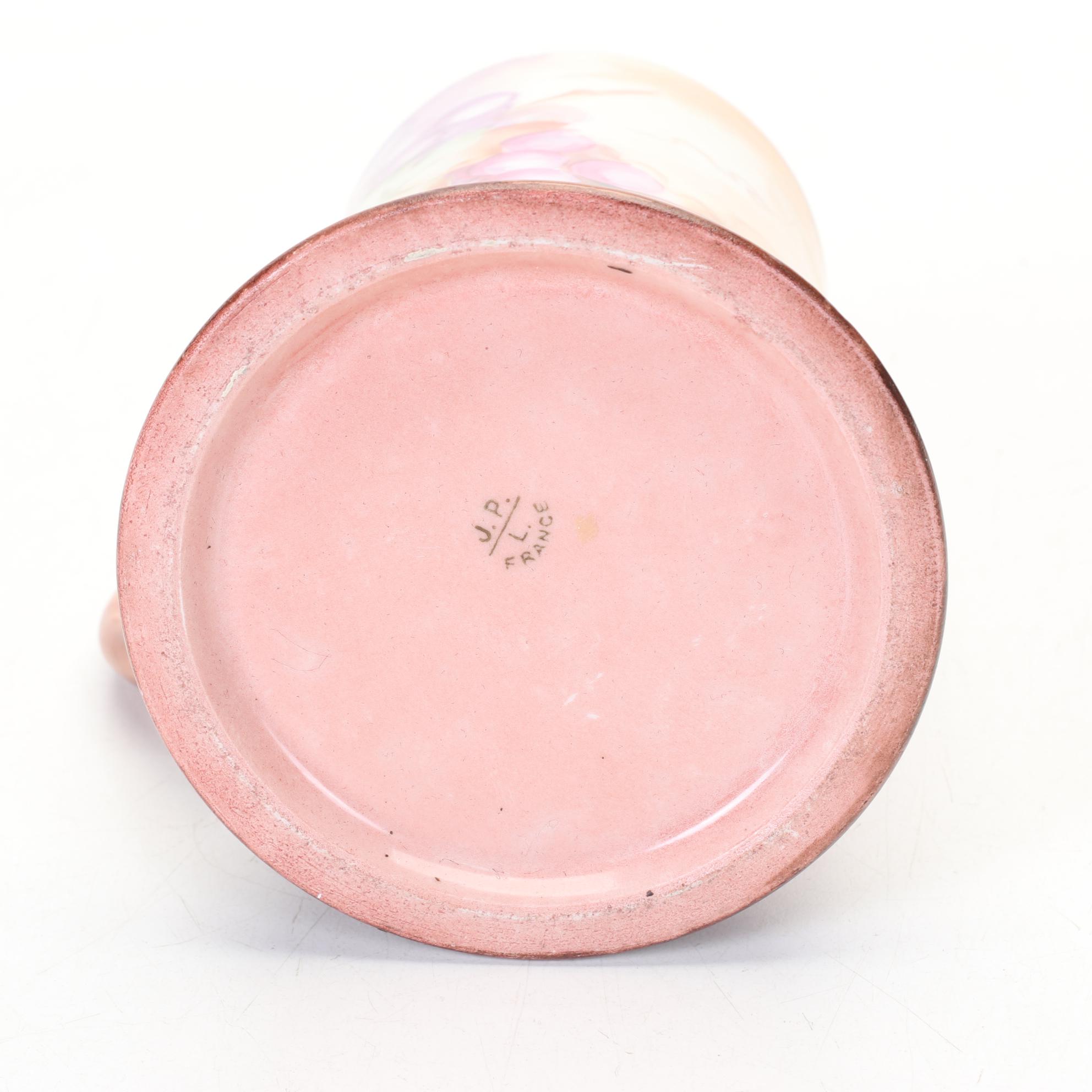 Jean Pouyat Limoges Tankards Featuring Grape and Hops Motifs, 1900