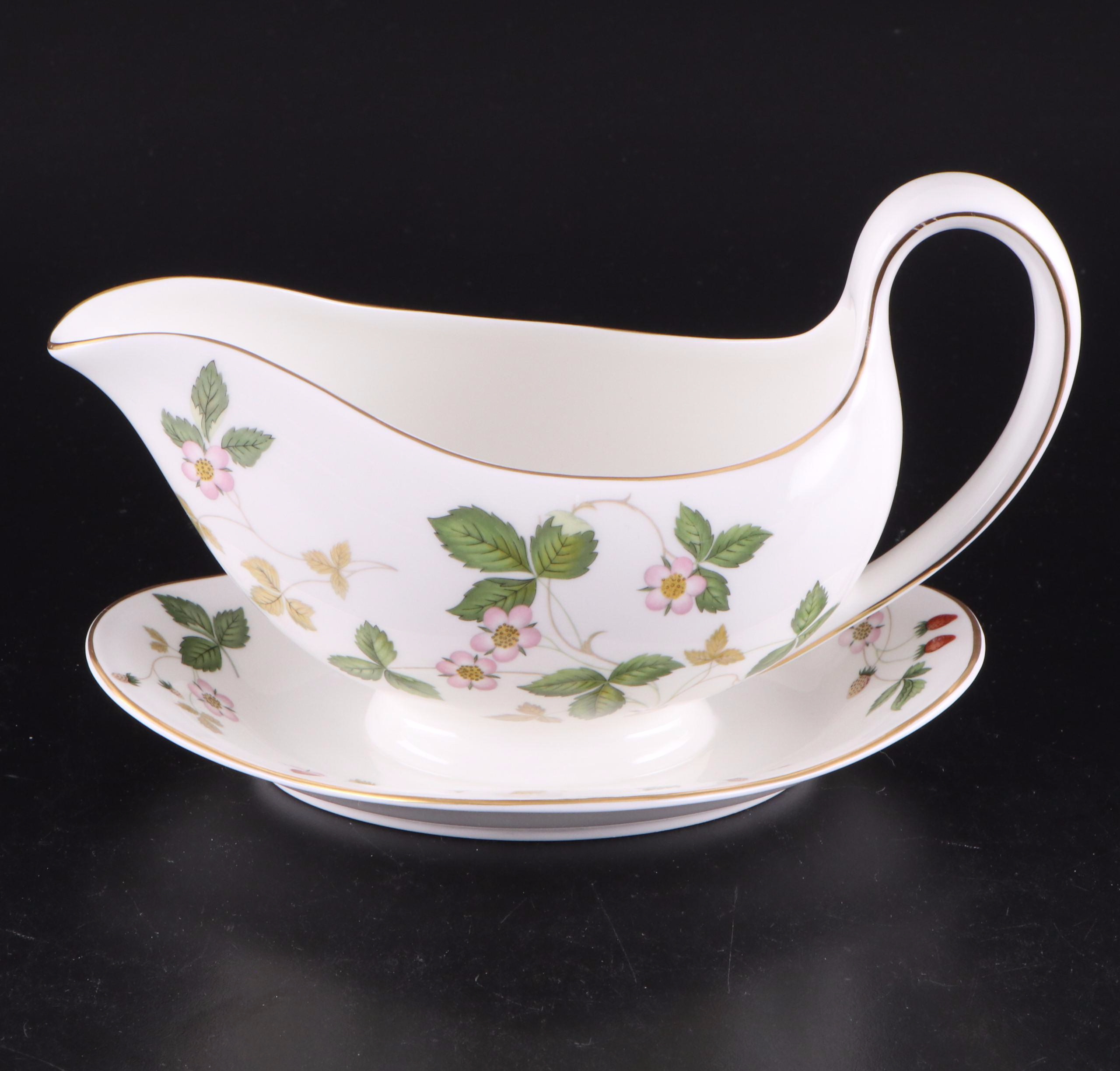 Wedgwood "Wild Strawberry" Bone China Urn Bud Vases, Bell, and More Dishes