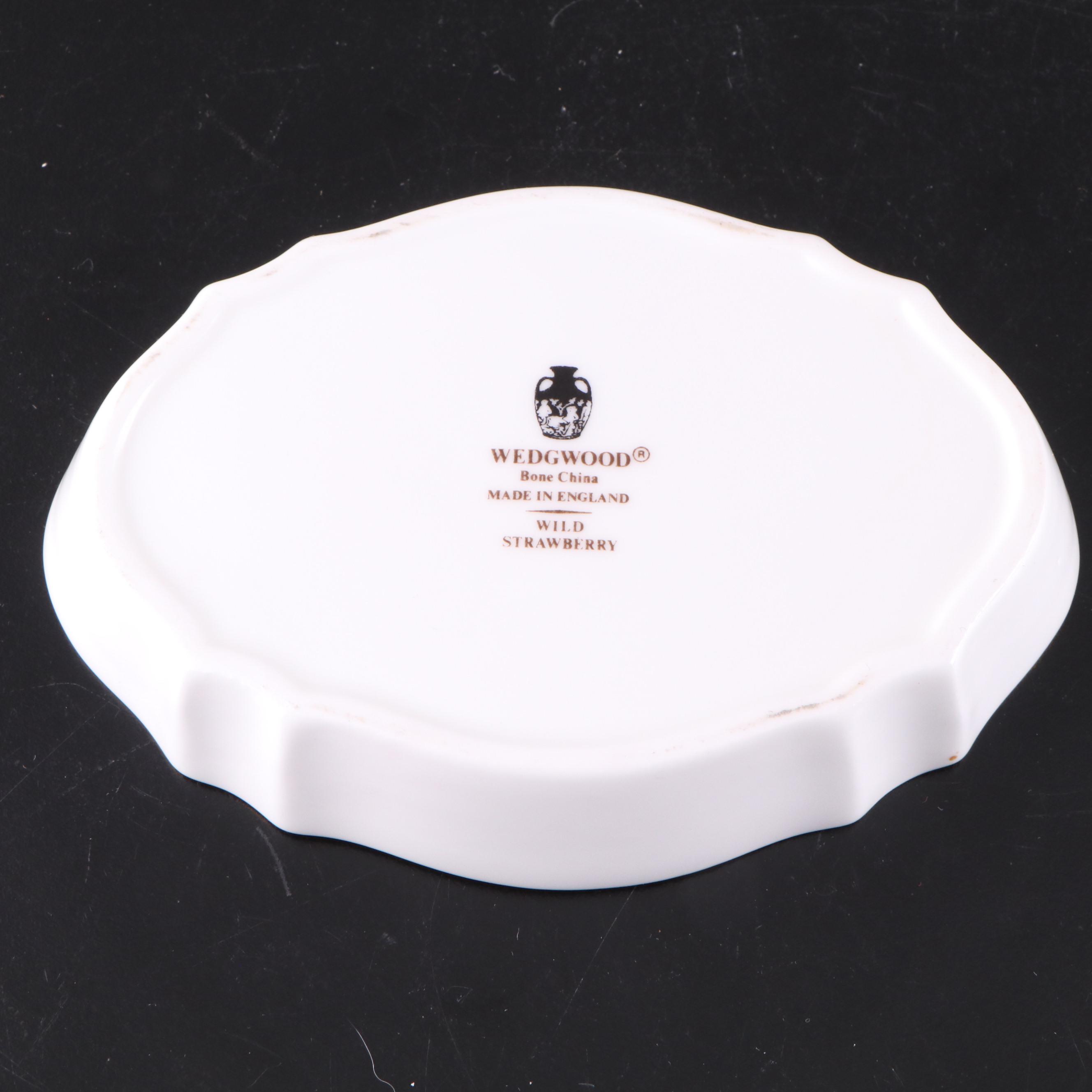 Wedgwood "Wild Strawberry" Bone China Urn Bud Vases, Bell, and More Dishes