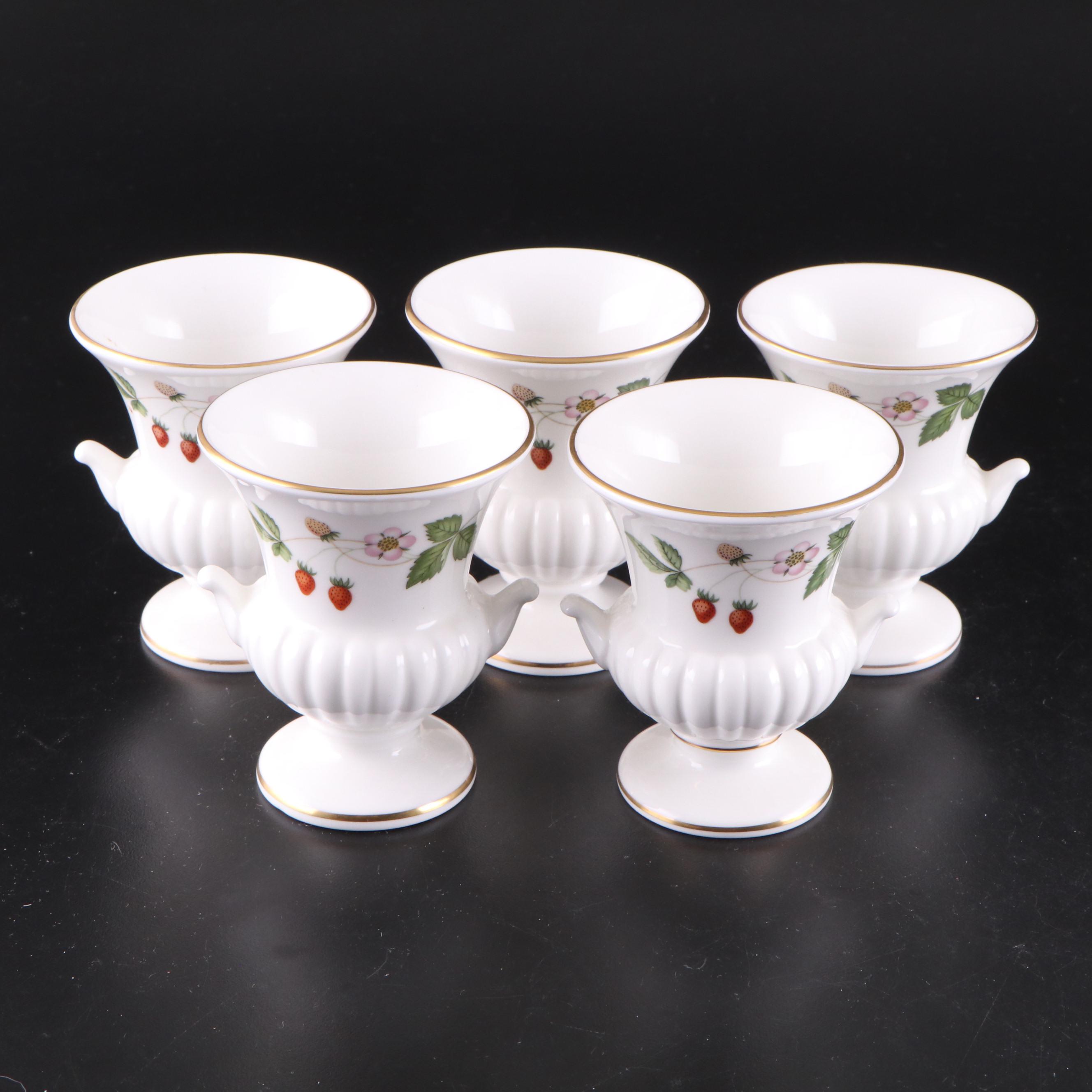 Wedgwood "Wild Strawberry" Bone China Urn Bud Vases, Bell, and More Dishes