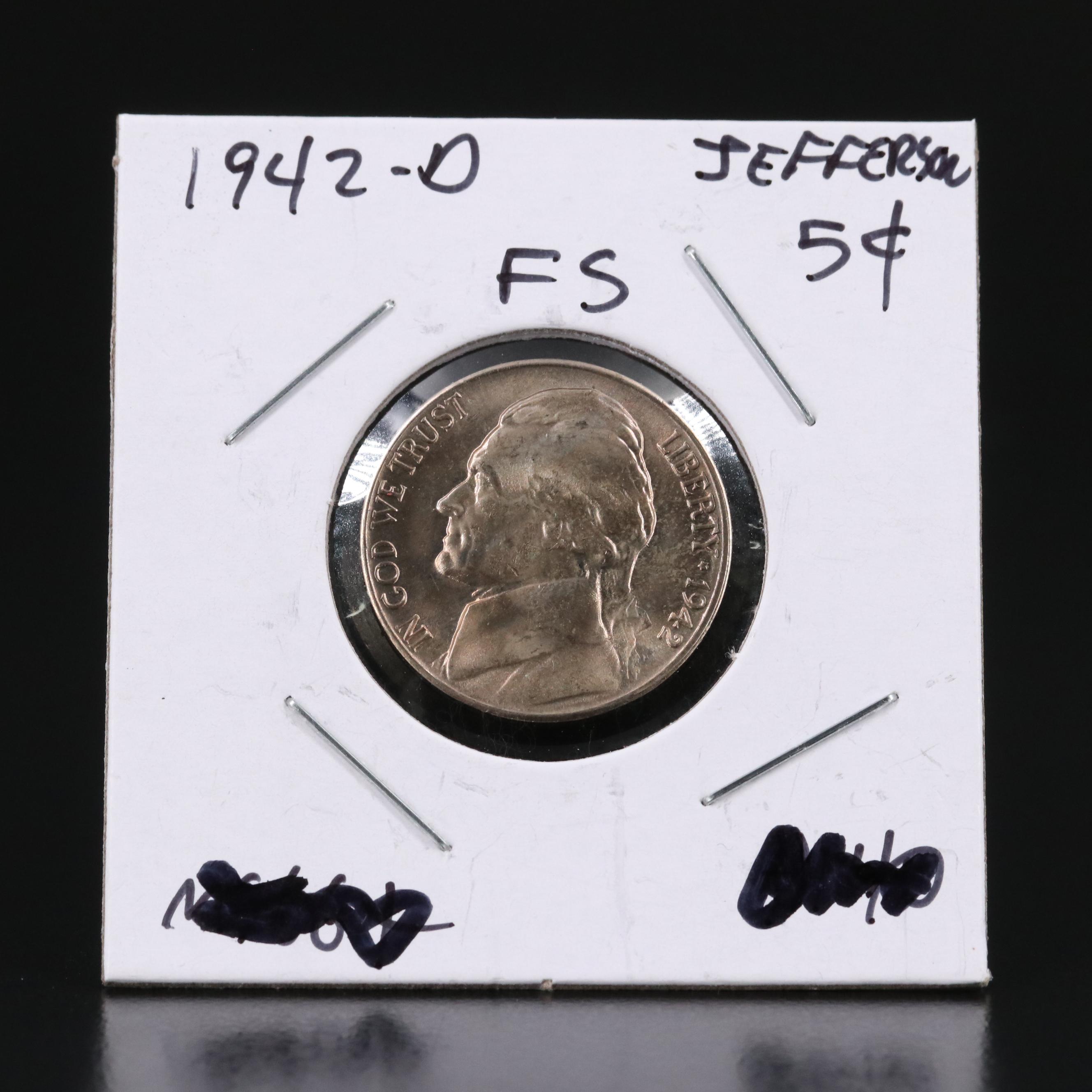 Six Early Uncirculated Jefferson Nickels