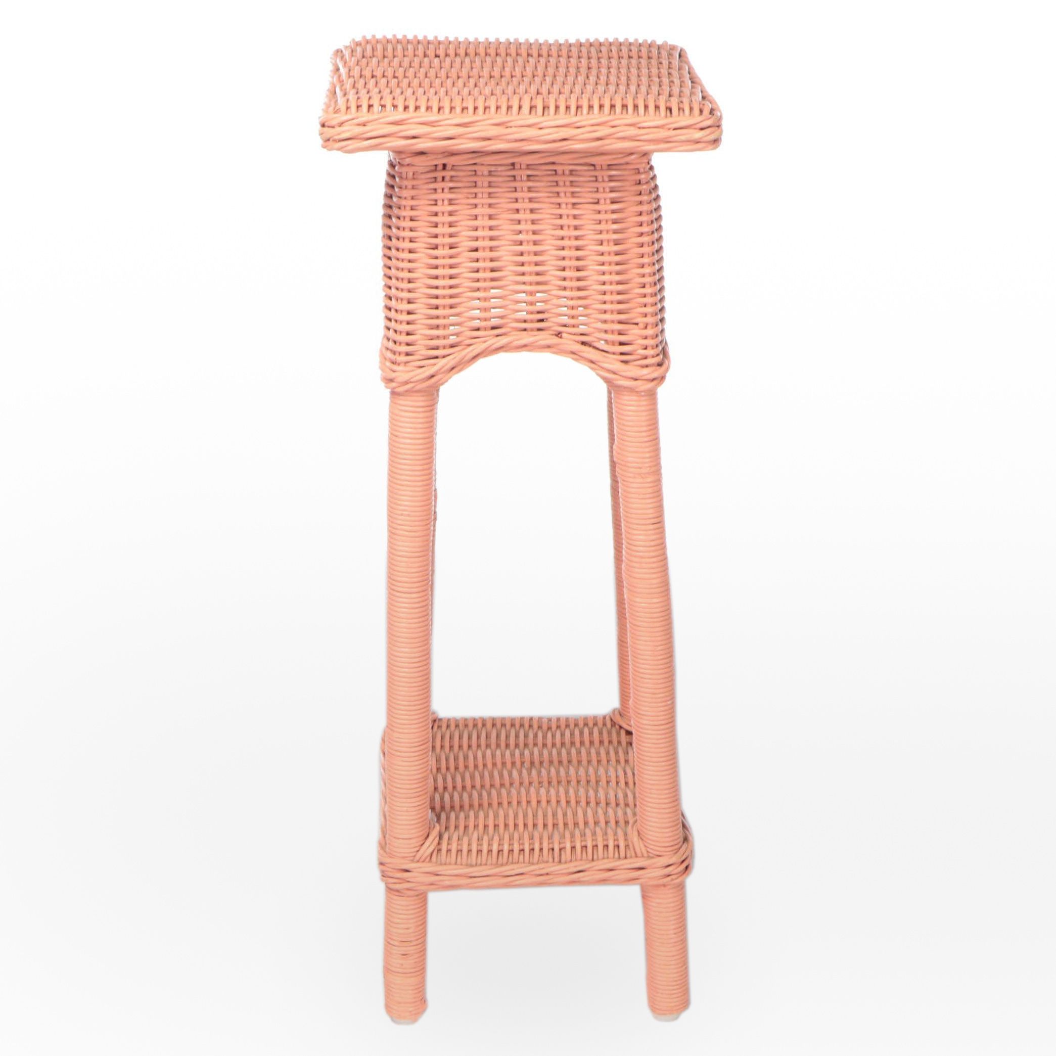 Painted Wicker Plant Stand