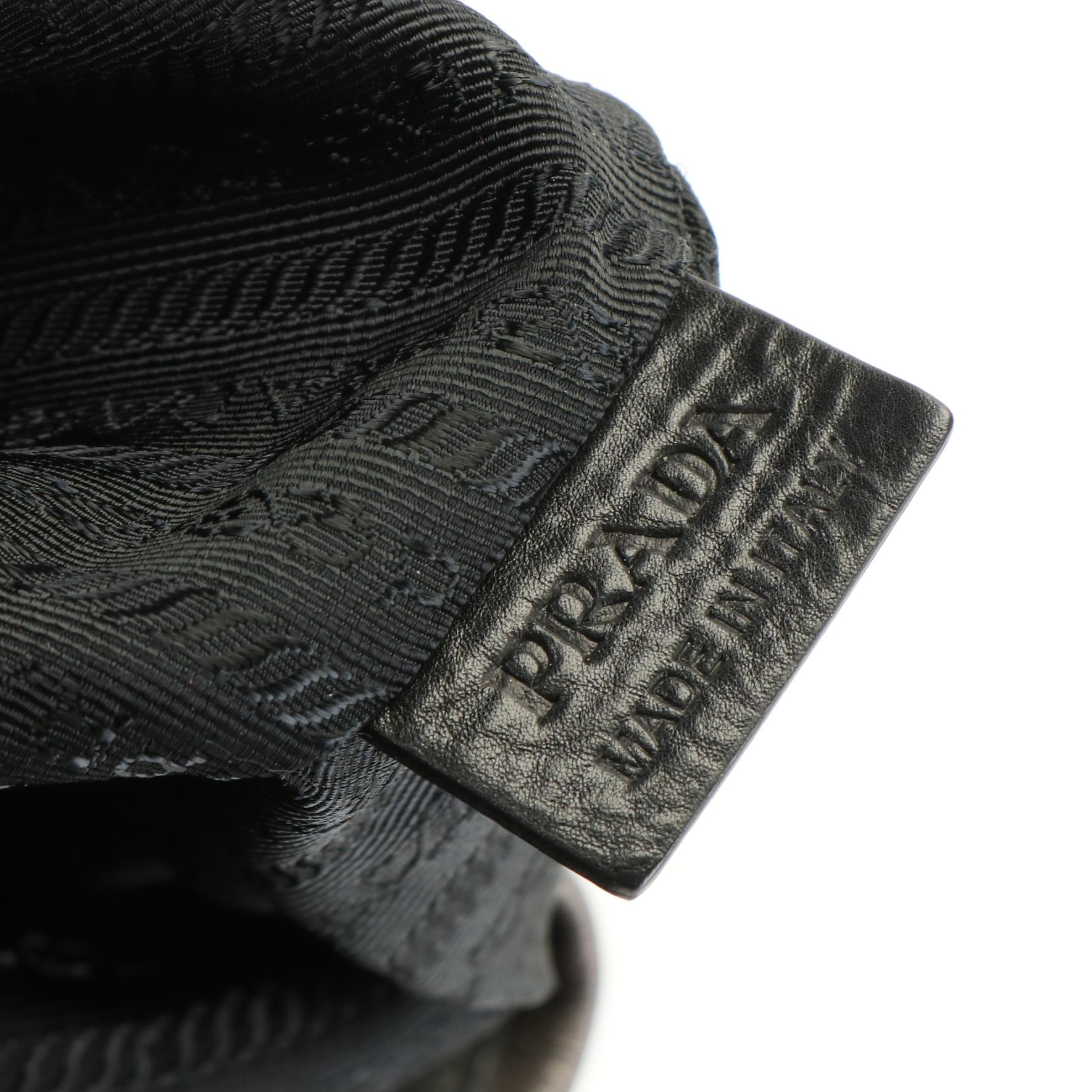 Prada Black Nappa Waves and Brown Leather Hobo Bag