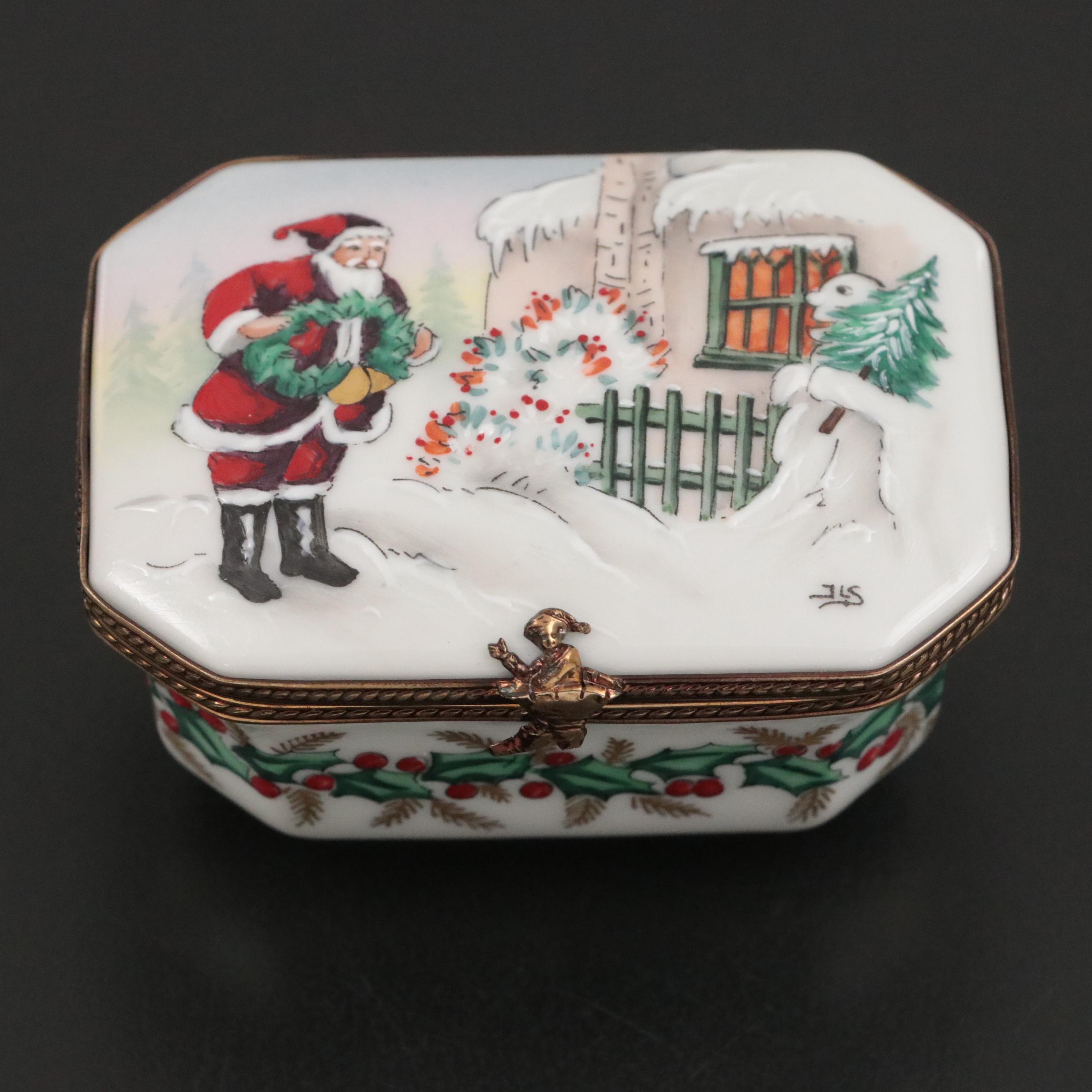 Rochard Studio Collection Limited Edition Porcelain Christmas Themed Limoges Box