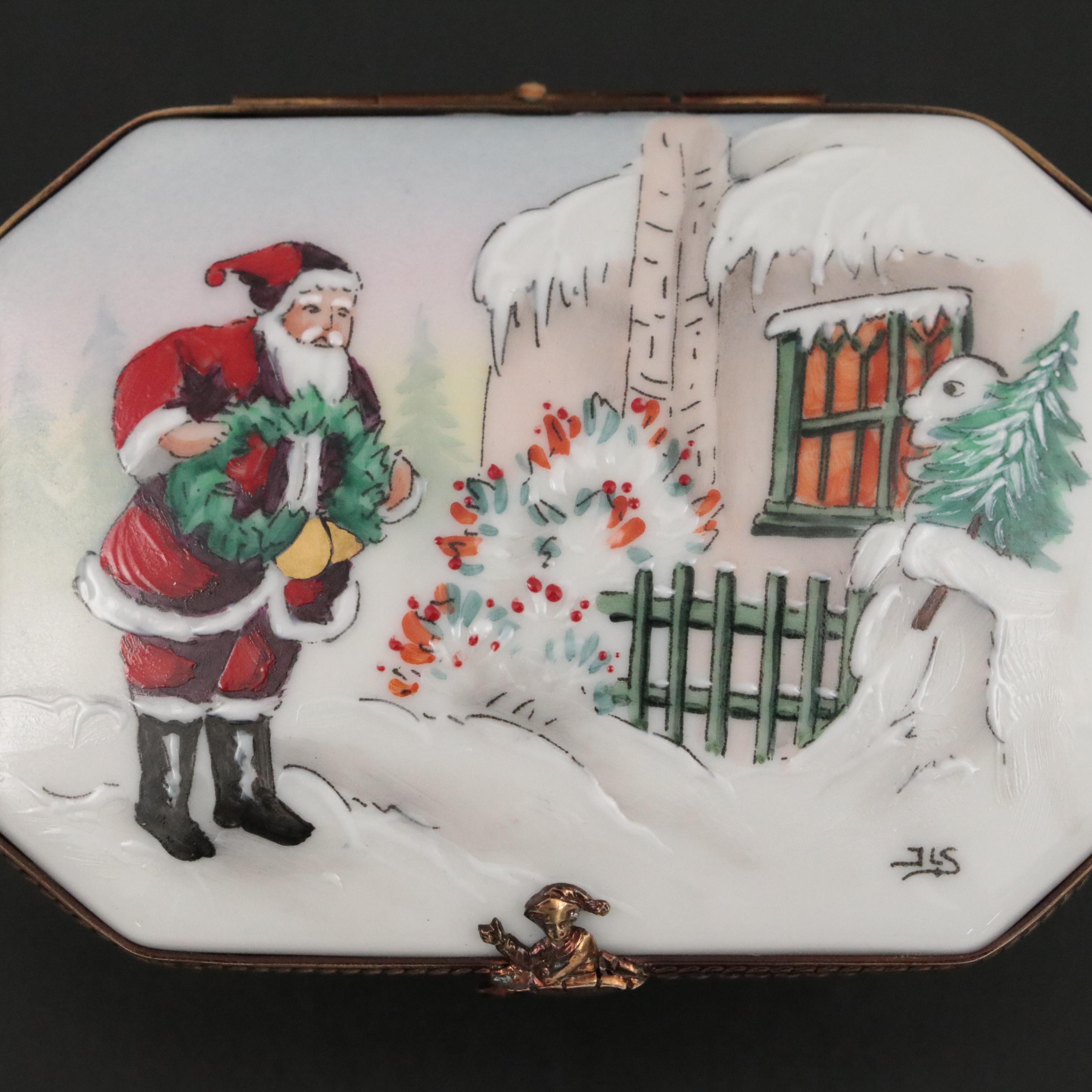 Rochard Studio Collection Limited Edition Porcelain Christmas Themed Limoges Box