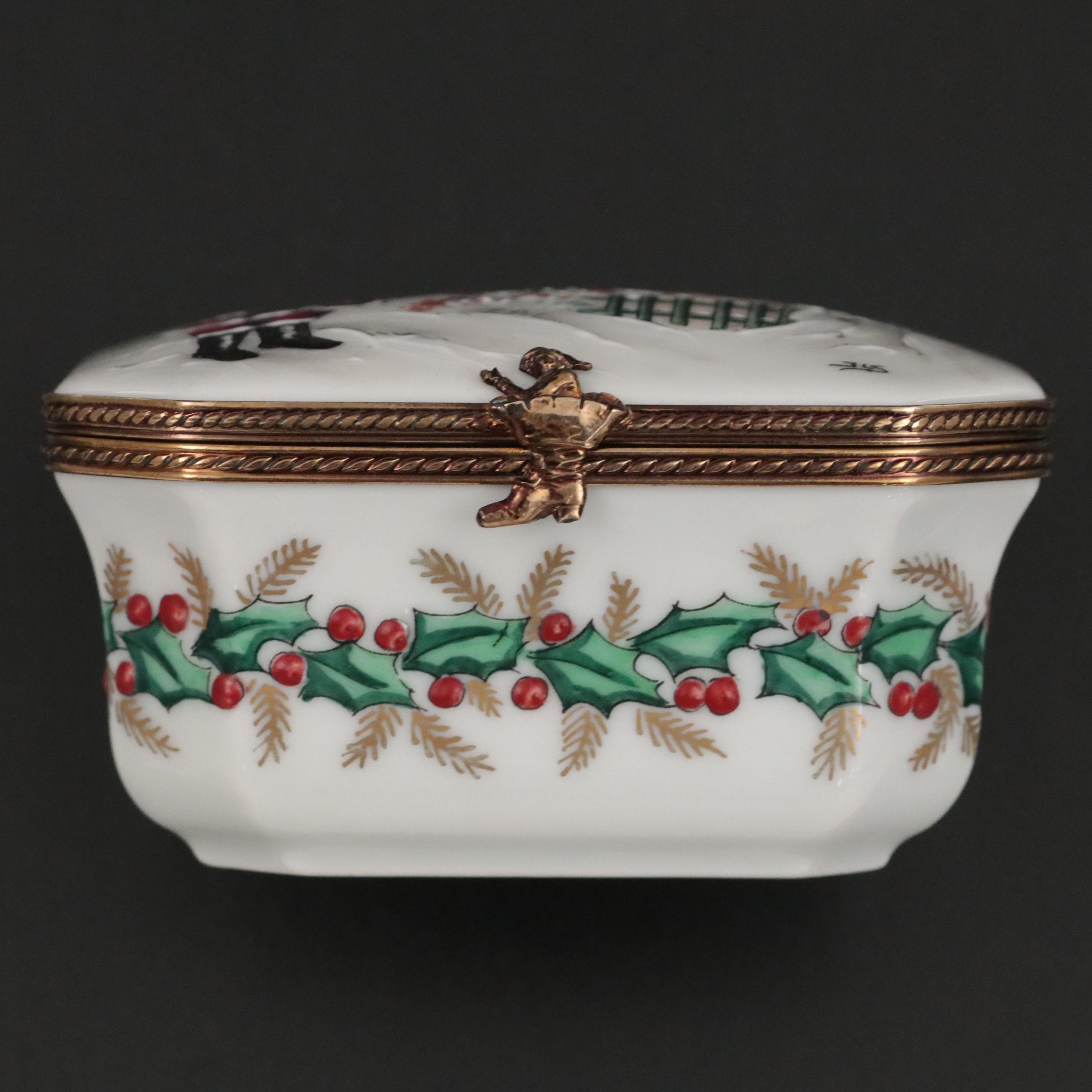 Rochard Studio Collection Limited Edition Porcelain Christmas Themed Limoges Box