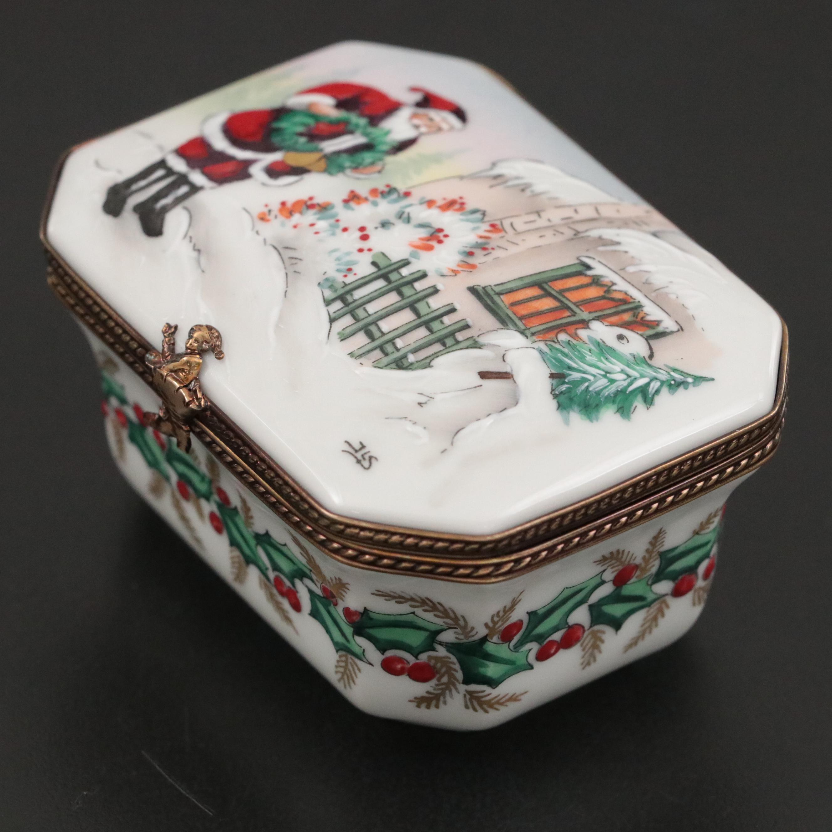 Rochard Studio Collection Limited Edition Porcelain Christmas Themed Limoges Box