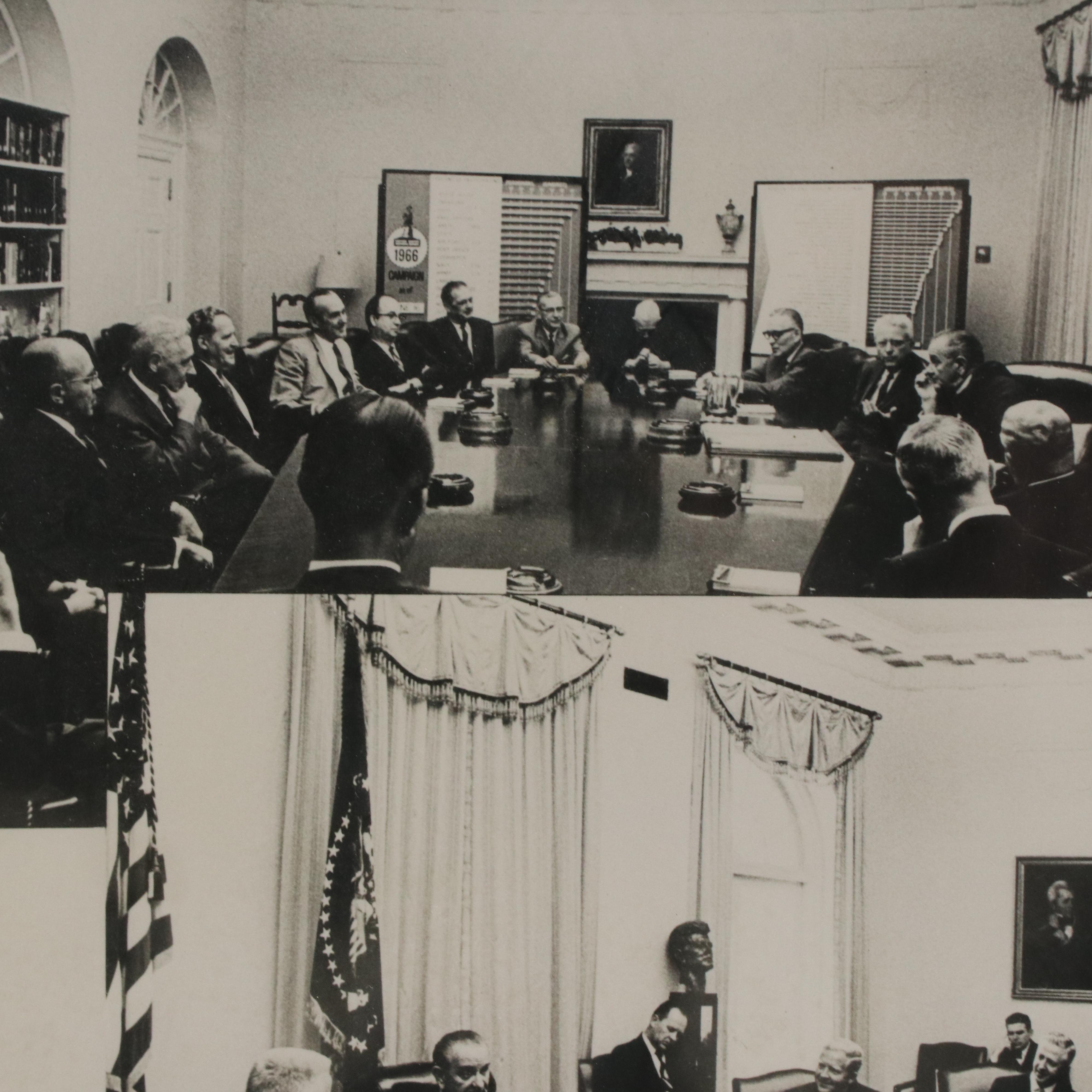 Photograph of Lyndon Baines Johnson and National Security Council Meeting