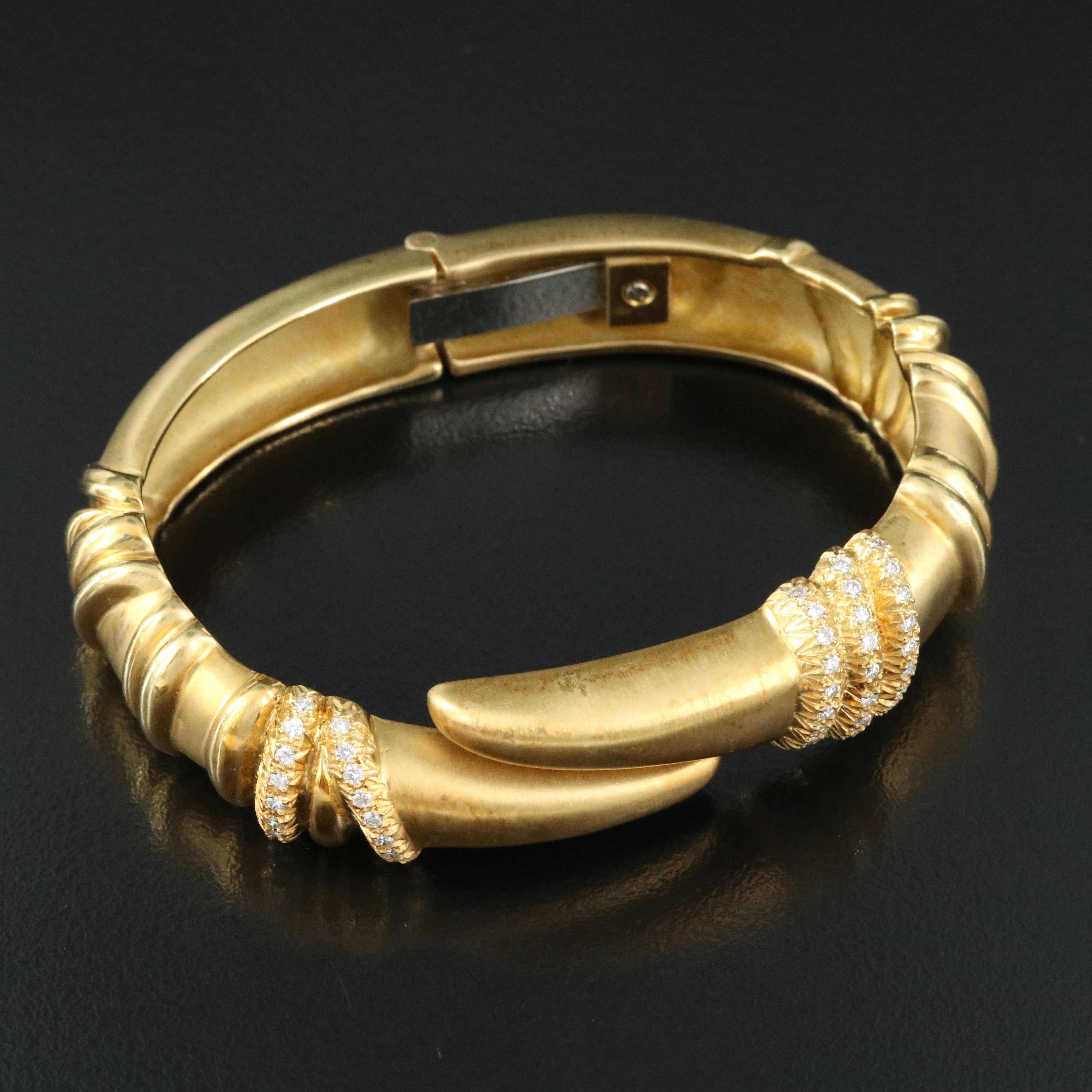 Marlene Stowe 18K 0.75 CTW Diamond Bypass Cuff