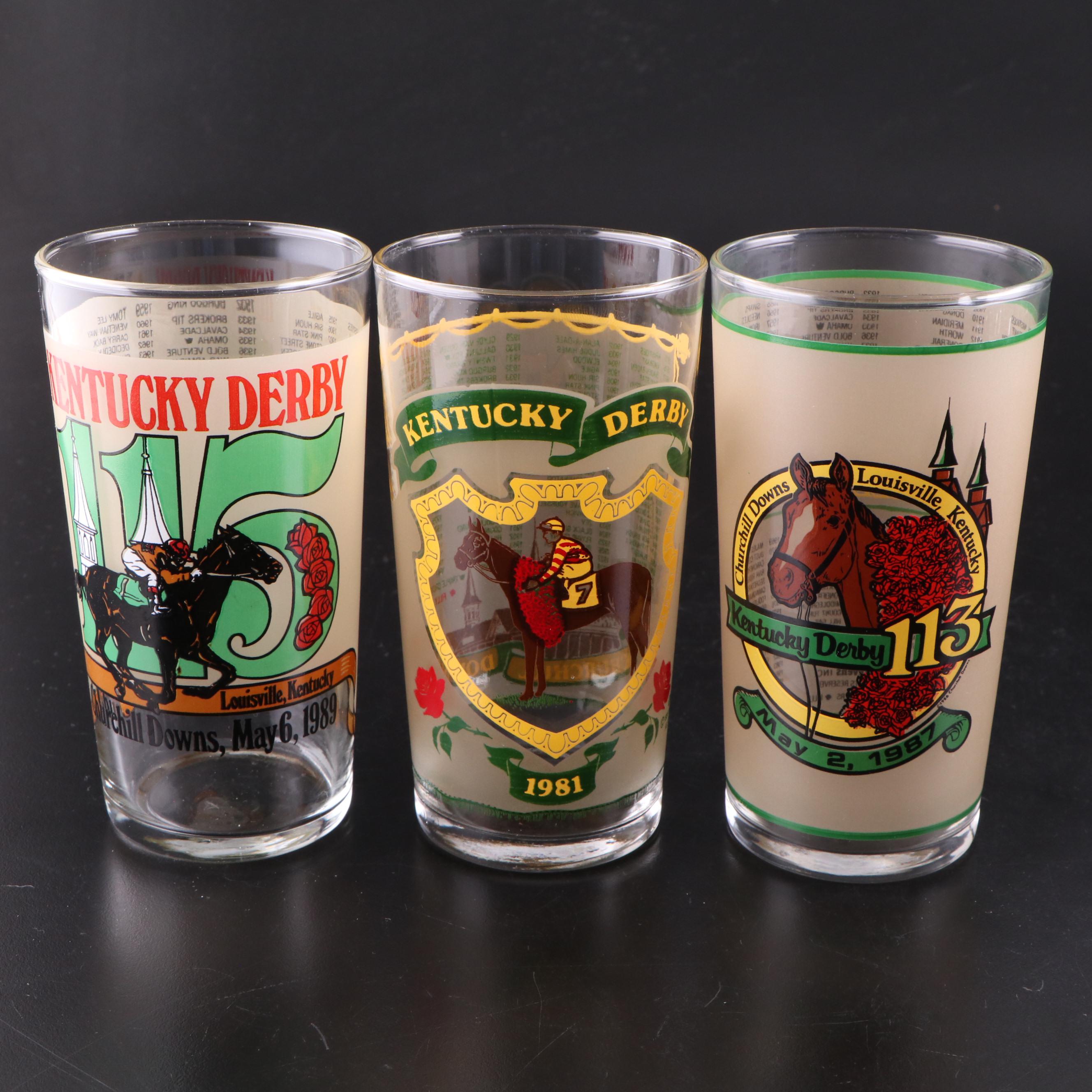 1980 and Other Commemorative Kentucky Derby Glasses