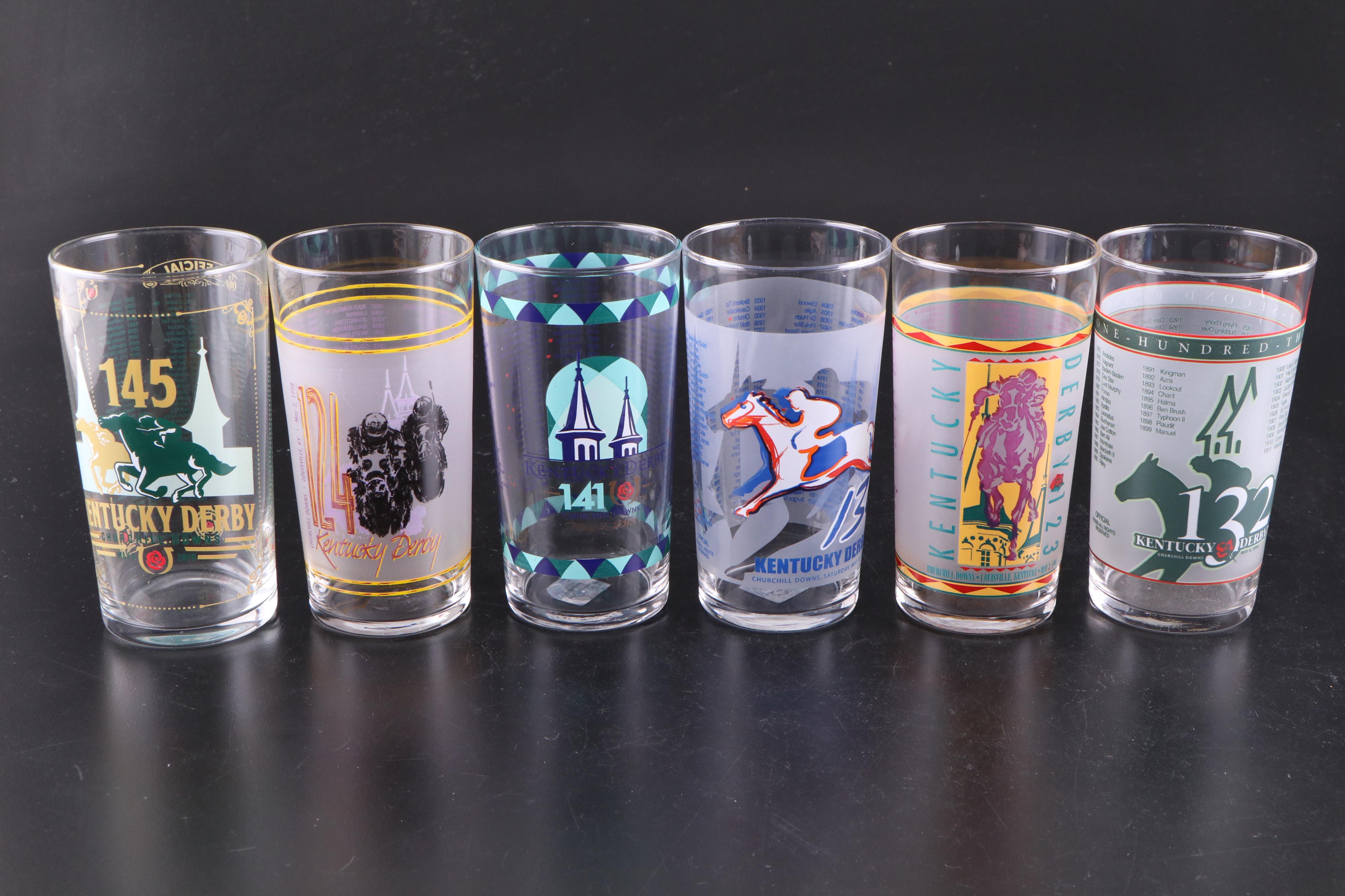 1980 and Other Commemorative Kentucky Derby Glasses