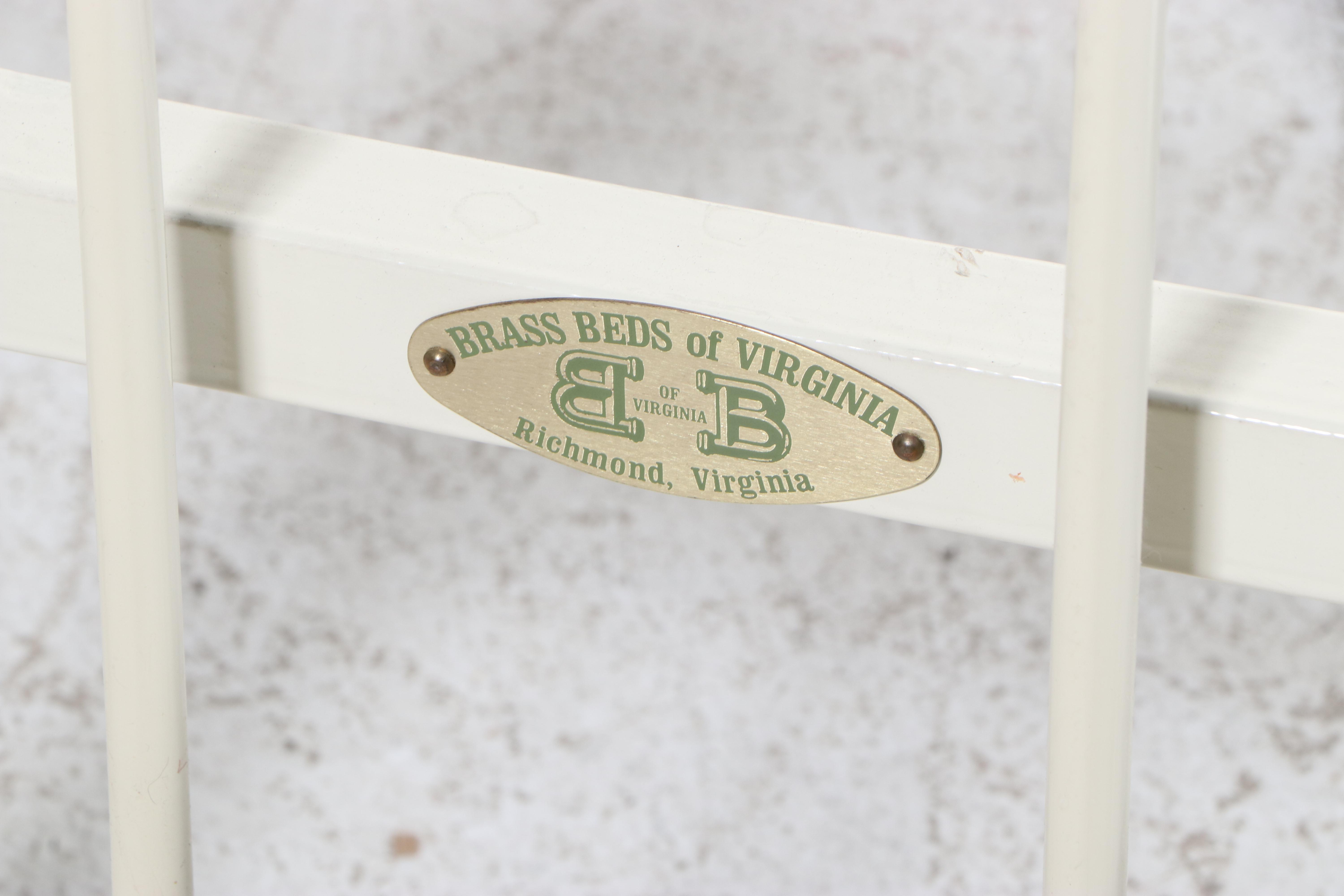 Pair of Brass Beds of Virginia Powder-Coated Iron and Brass Twin Size Bed Frames