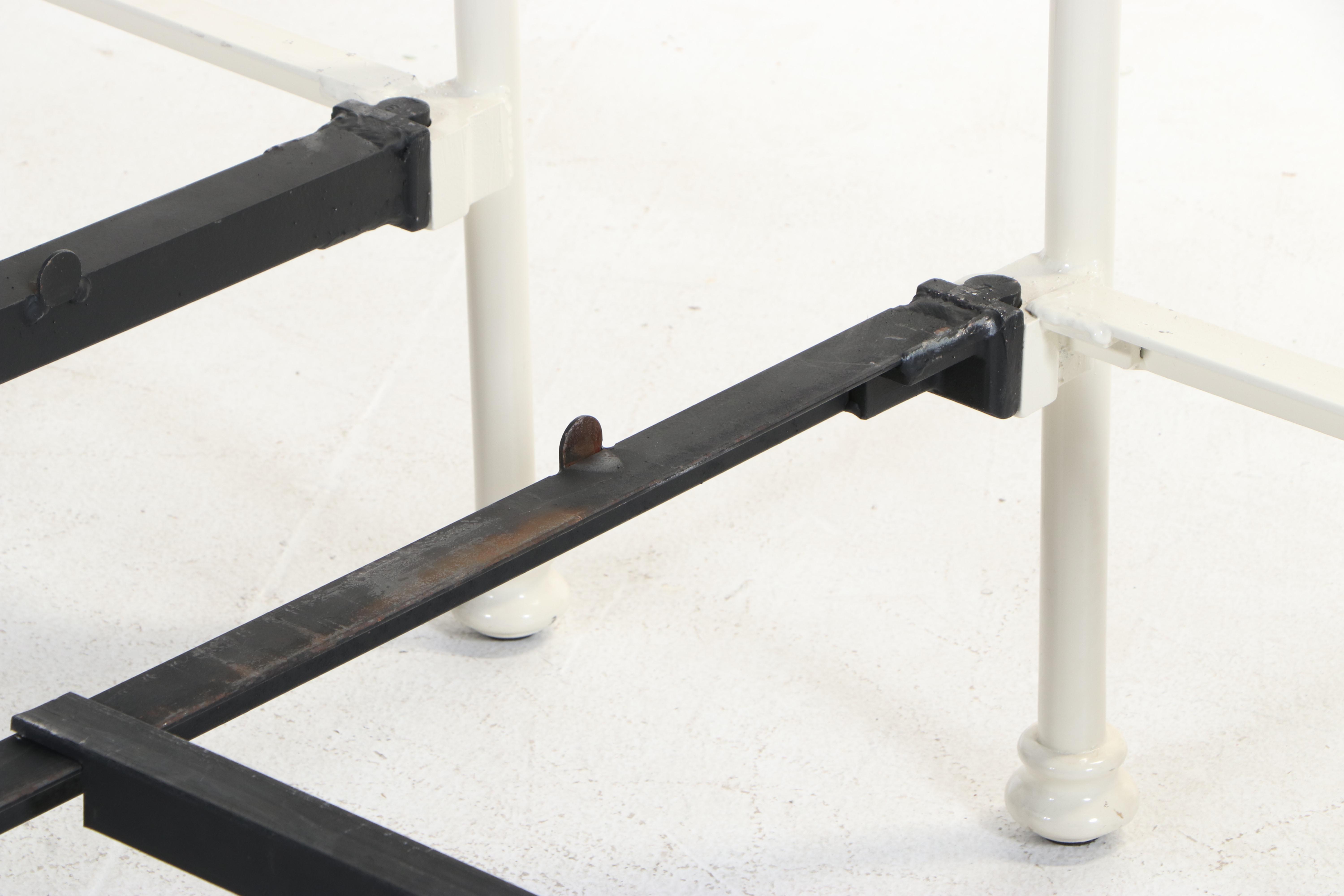 Pair of Brass Beds of Virginia Powder-Coated Iron and Brass Twin Size Bed Frames