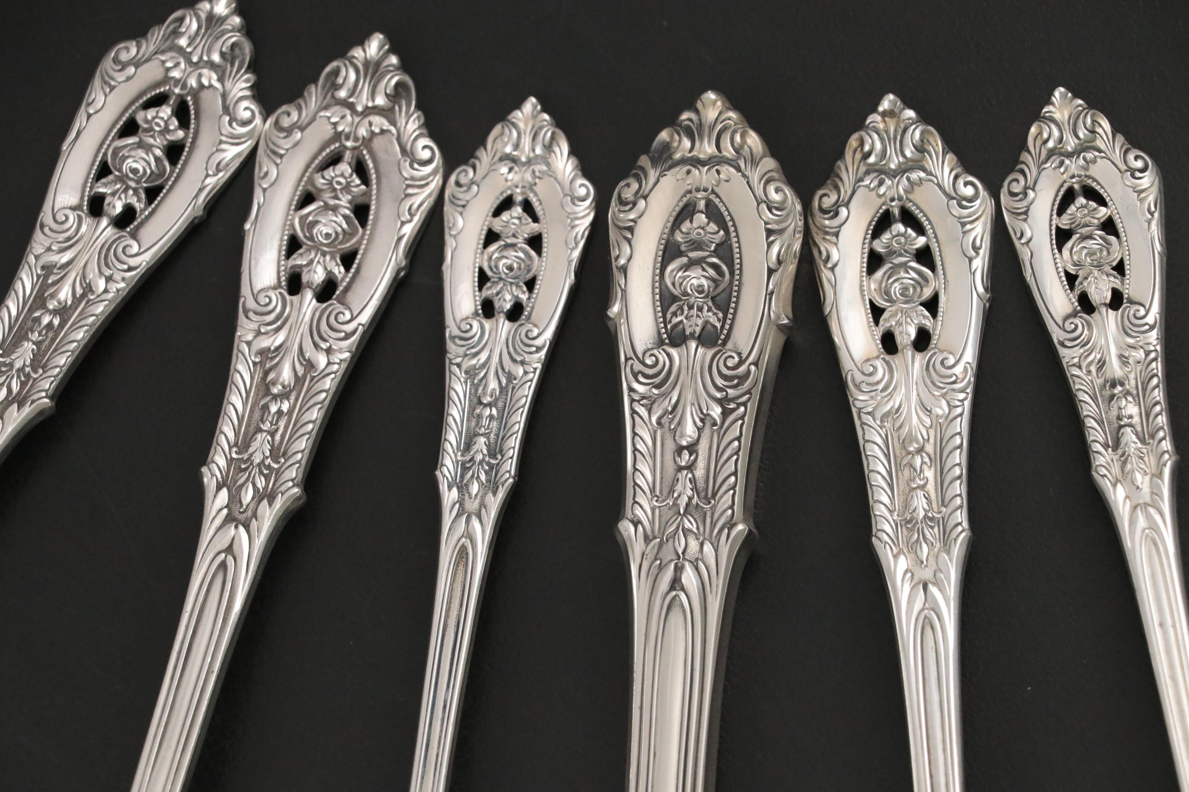 Wallace "Rose Point" Sterling Silver Flatware with Serving Utensils