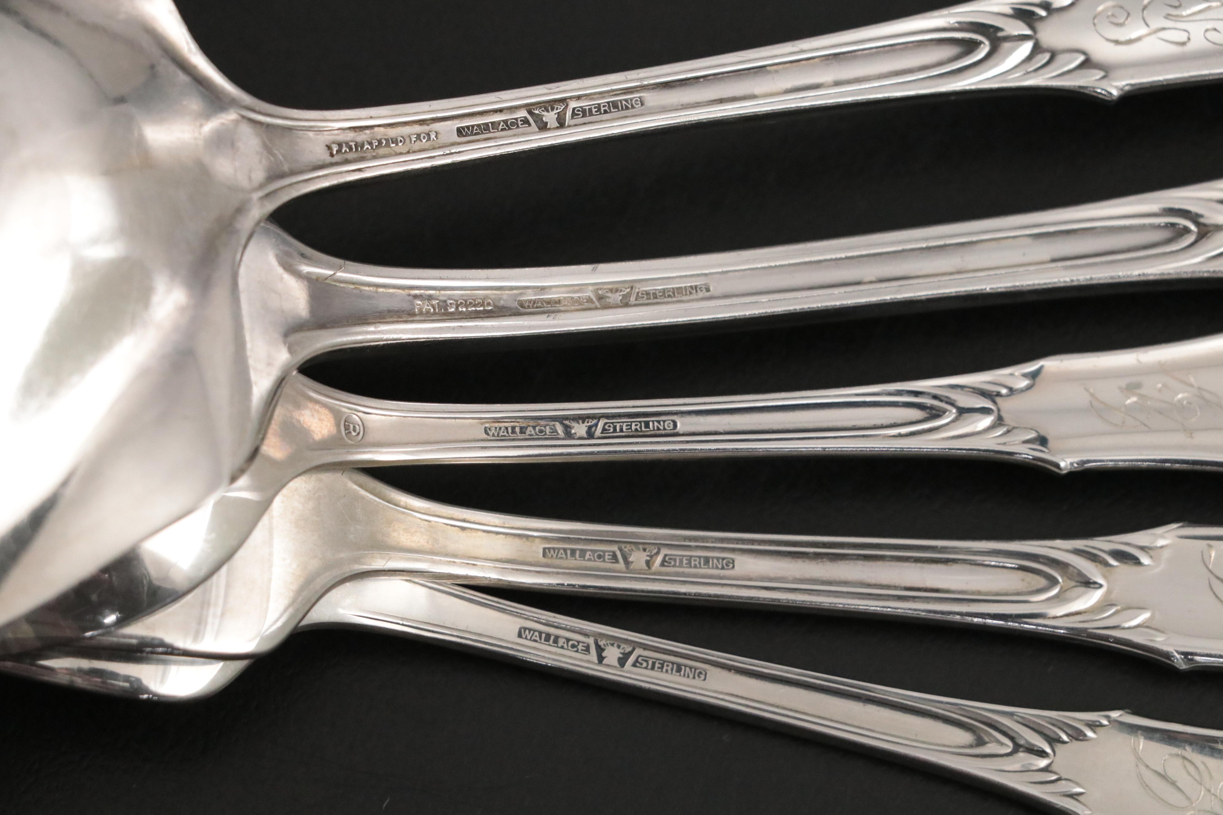 Wallace "Rose Point" Sterling Silver Flatware with Serving Utensils