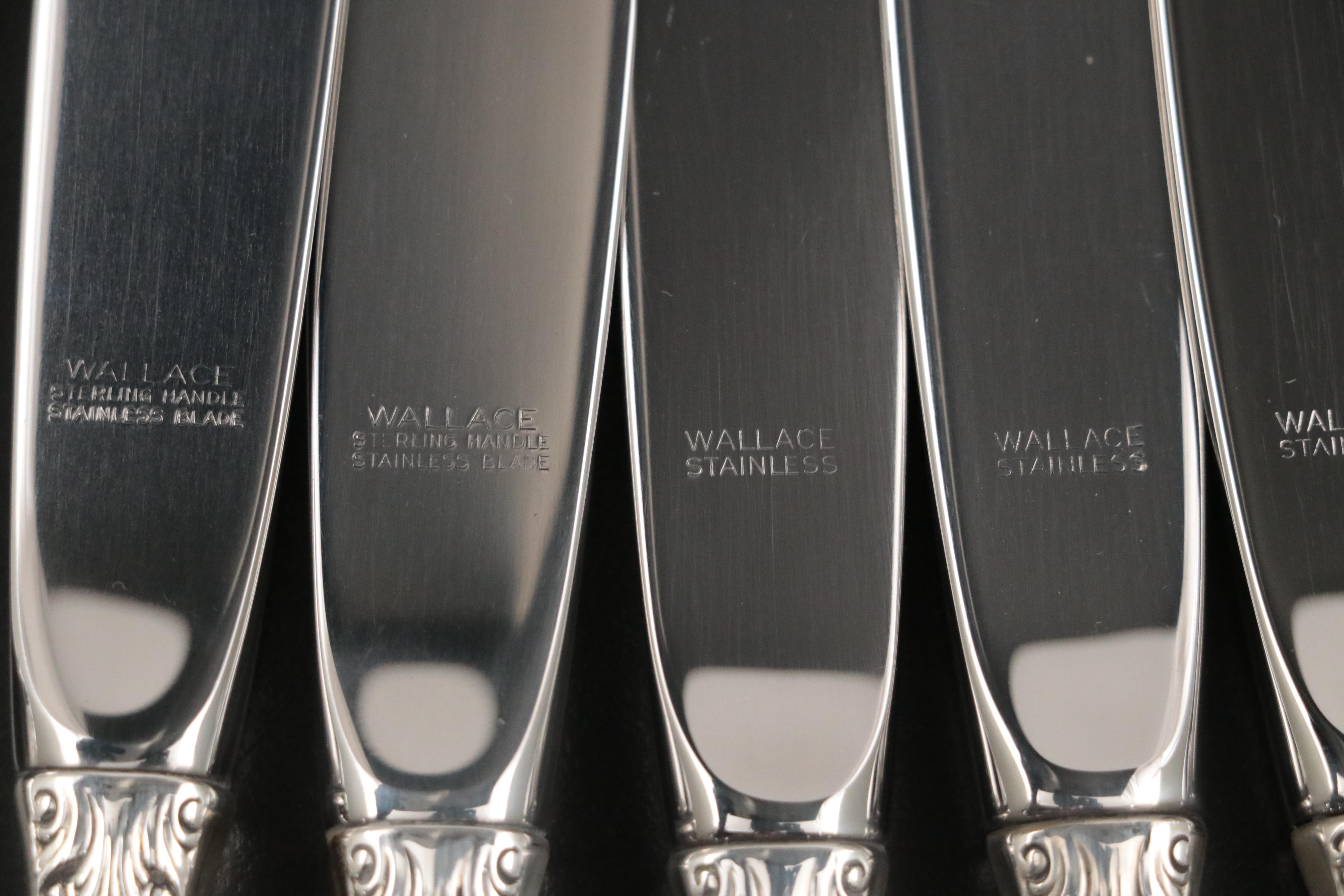 Wallace "Rose Point" Sterling Silver Flatware with Serving Utensils