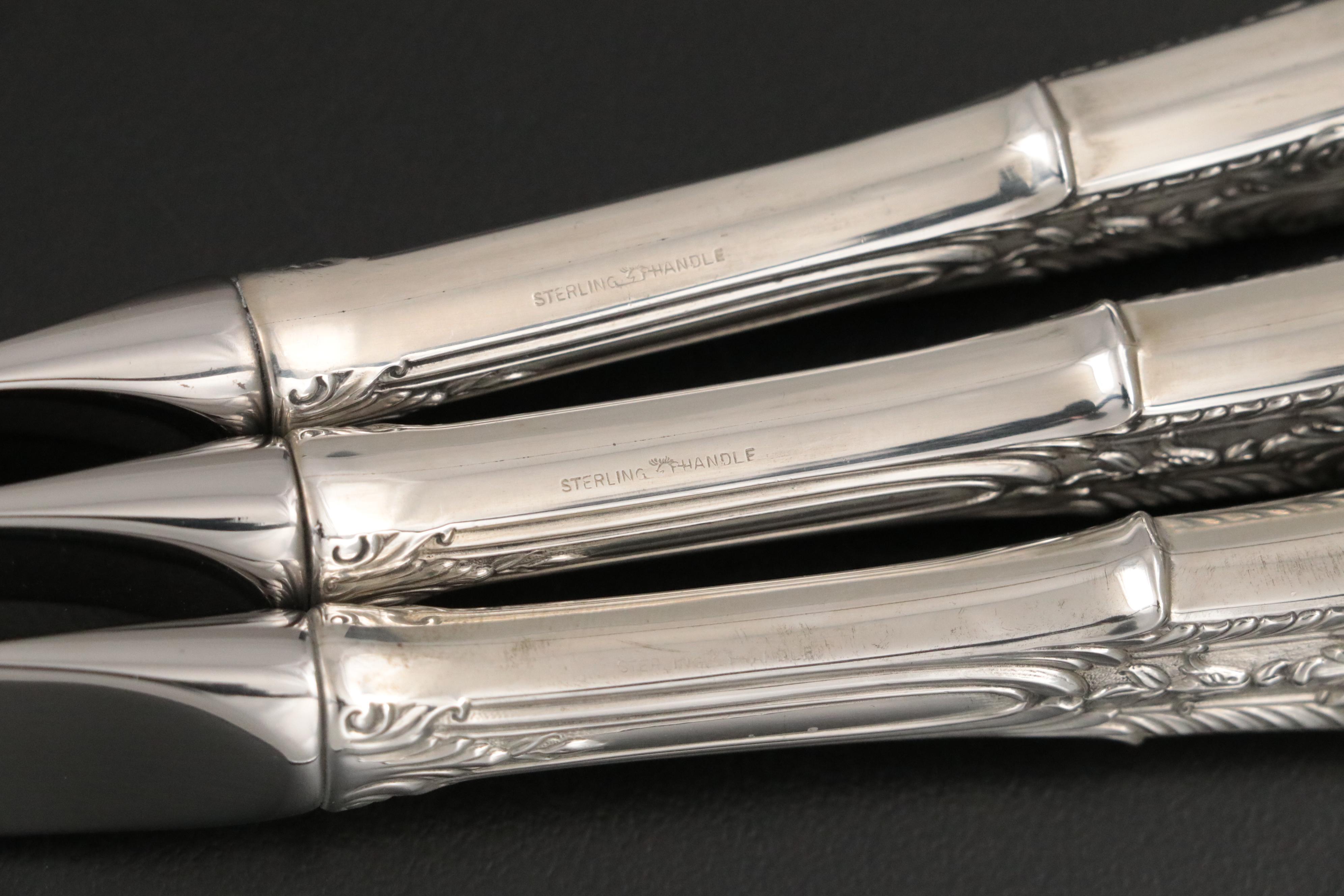 Wallace "Rose Point" Sterling Silver Flatware with Serving Utensils