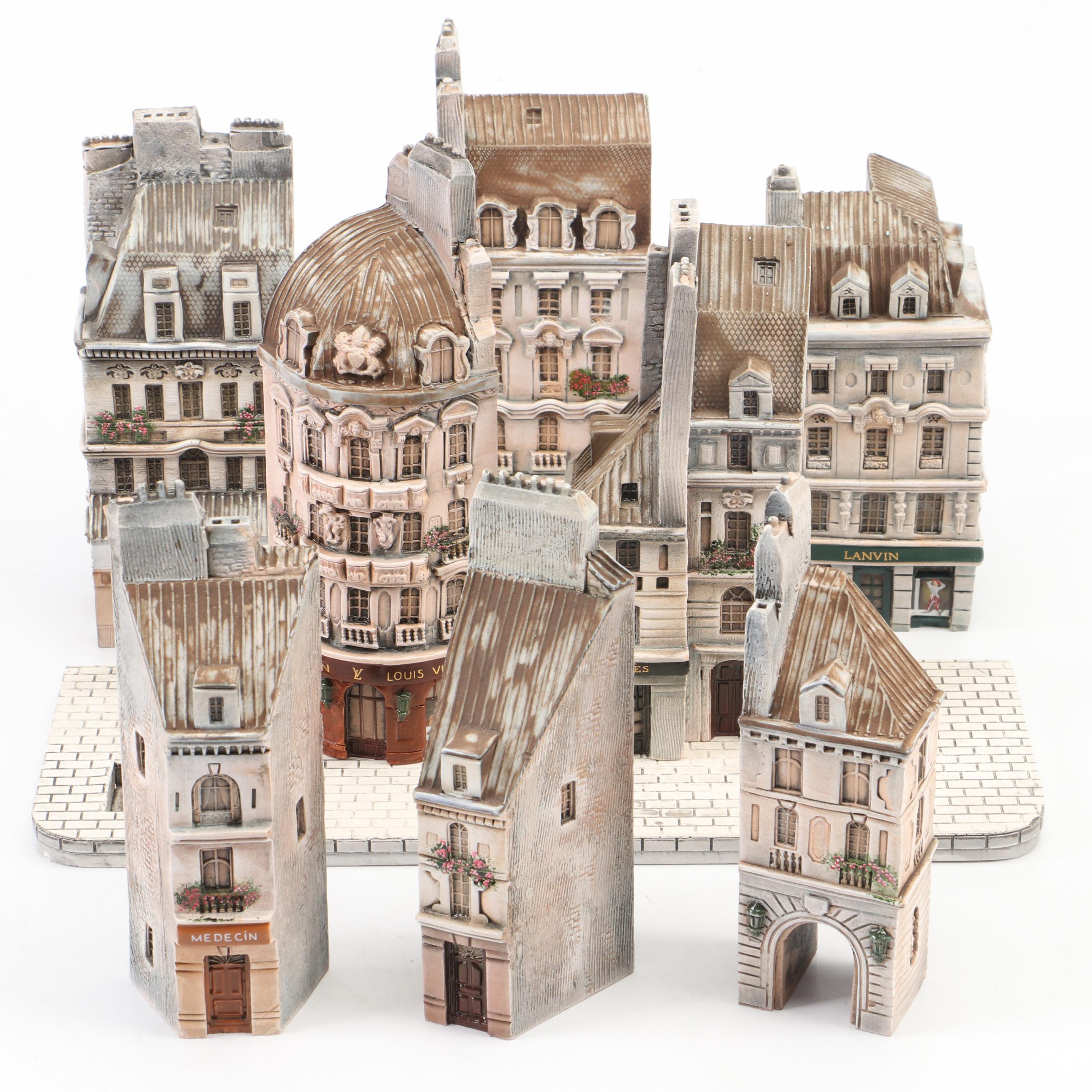 Gault Ceramic Miniature Commercial And Residential Buildings, 1994