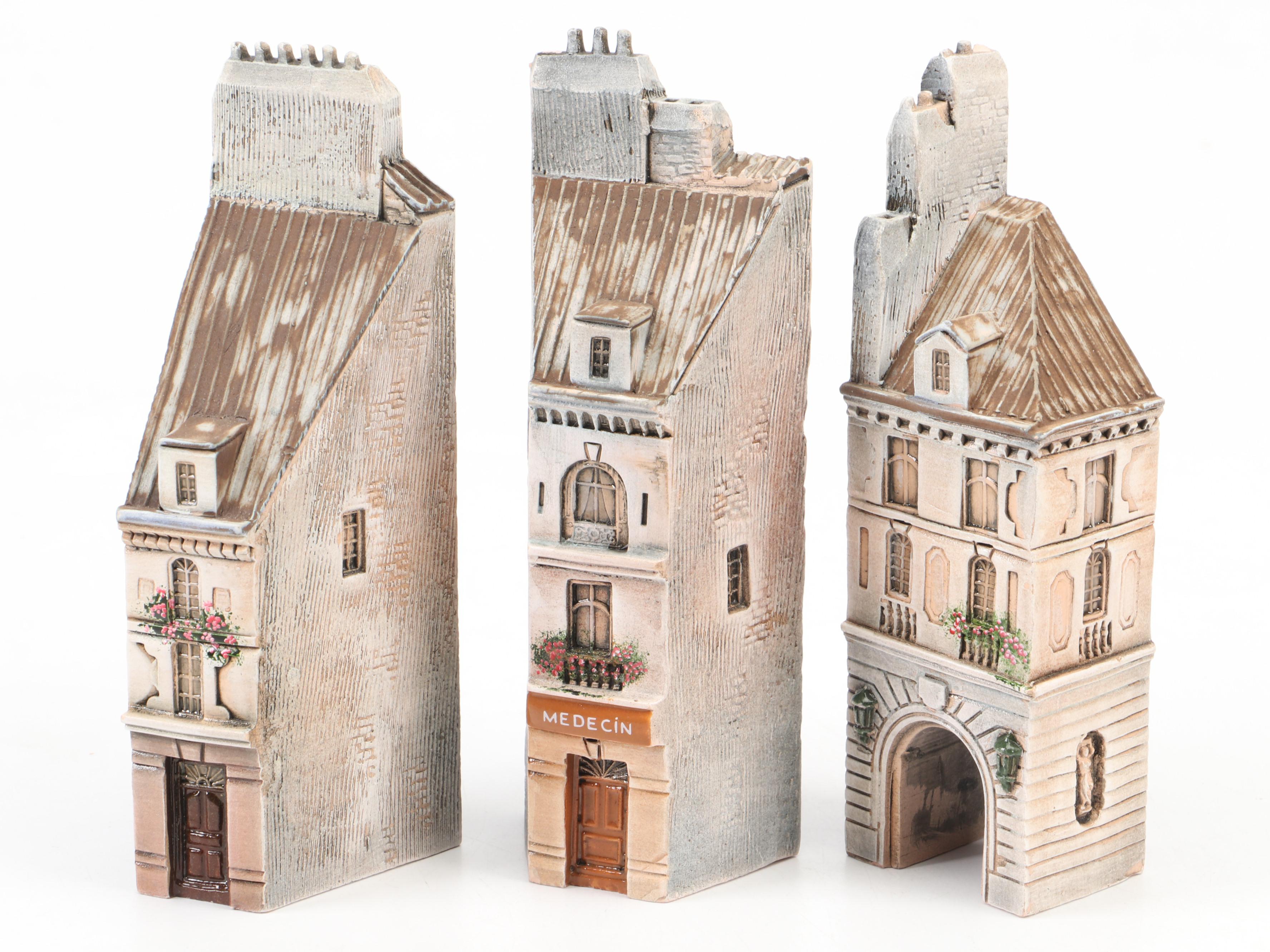 Gault Ceramic Miniature Commercial And Residential Buildings, 1994