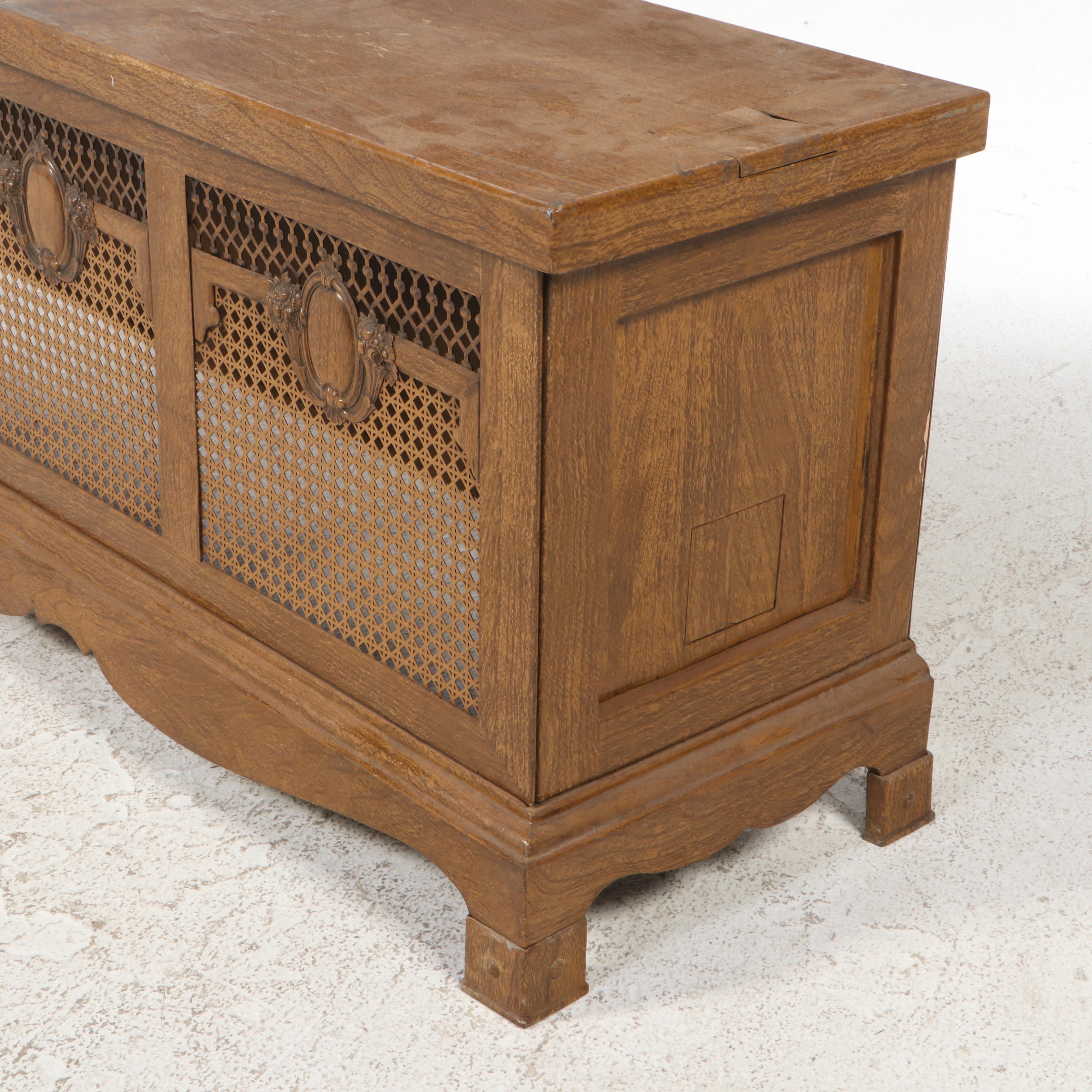 Acme Hollywood Regency Style Grain Painted Metal Radiator Cover