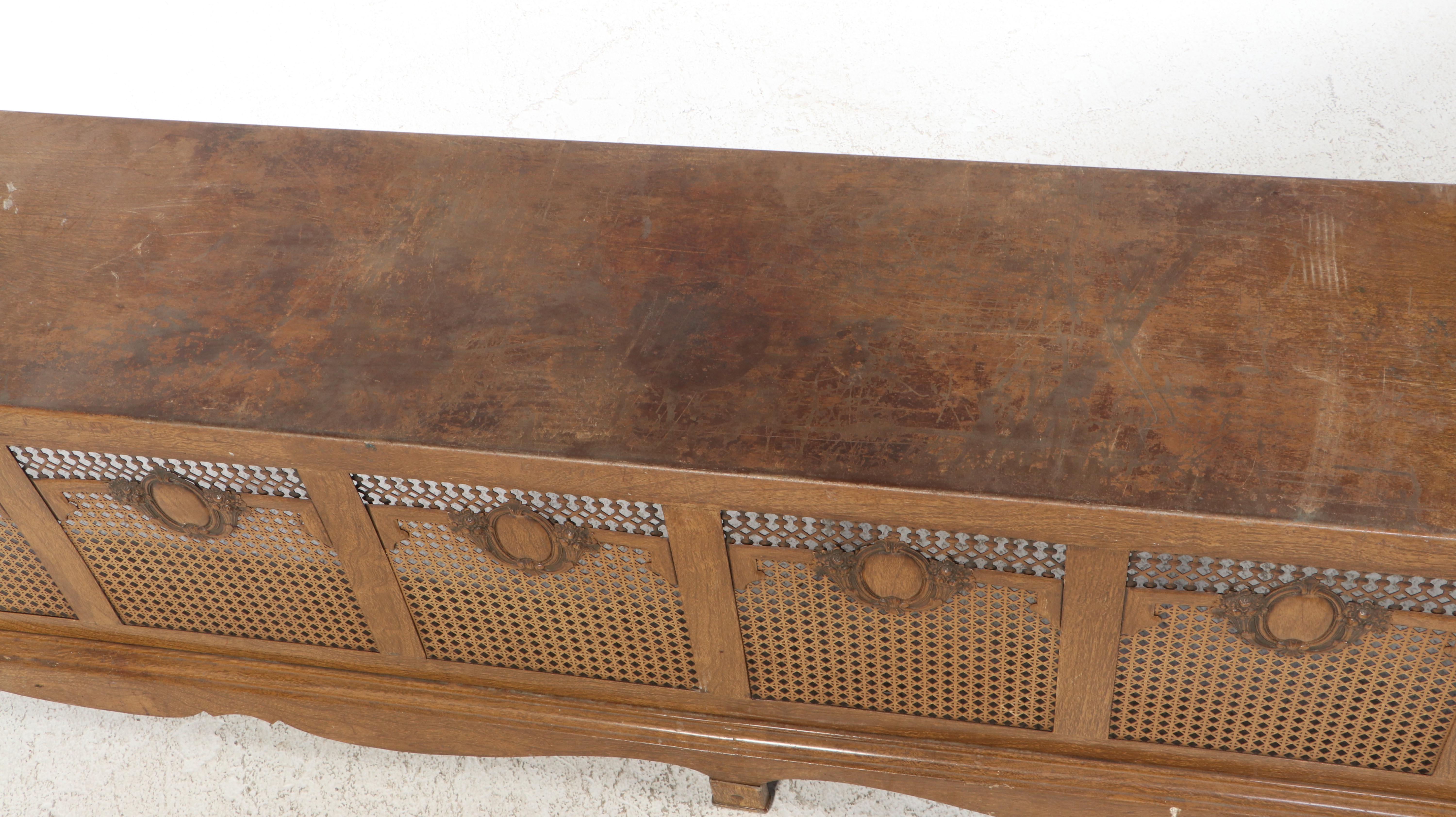 Acme Hollywood Regency Style Grain Painted Metal Radiator Cover