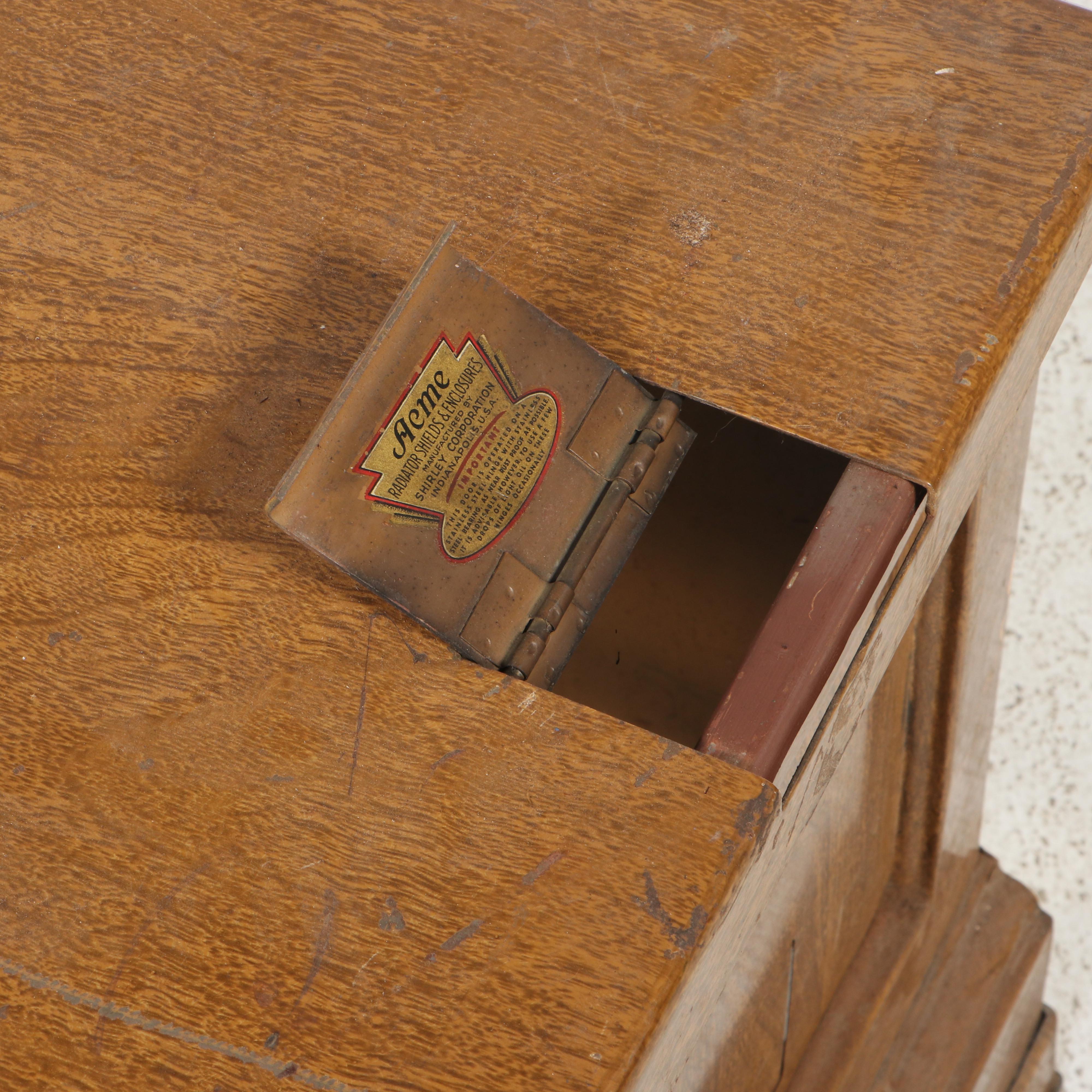 Acme Hollywood Regency Style Grain Painted Metal Radiator Cover