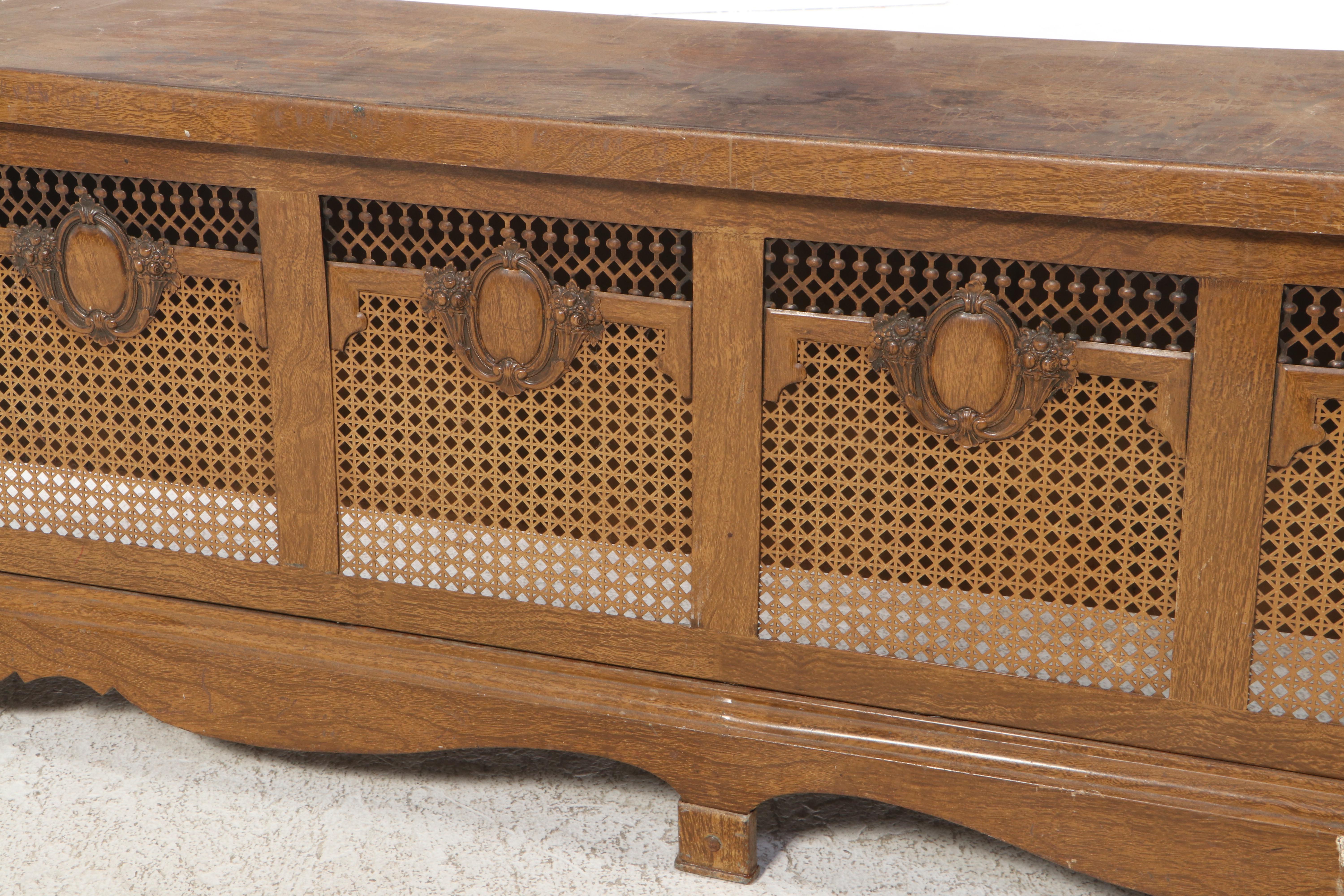 Acme Hollywood Regency Style Grain Painted Metal Radiator Cover