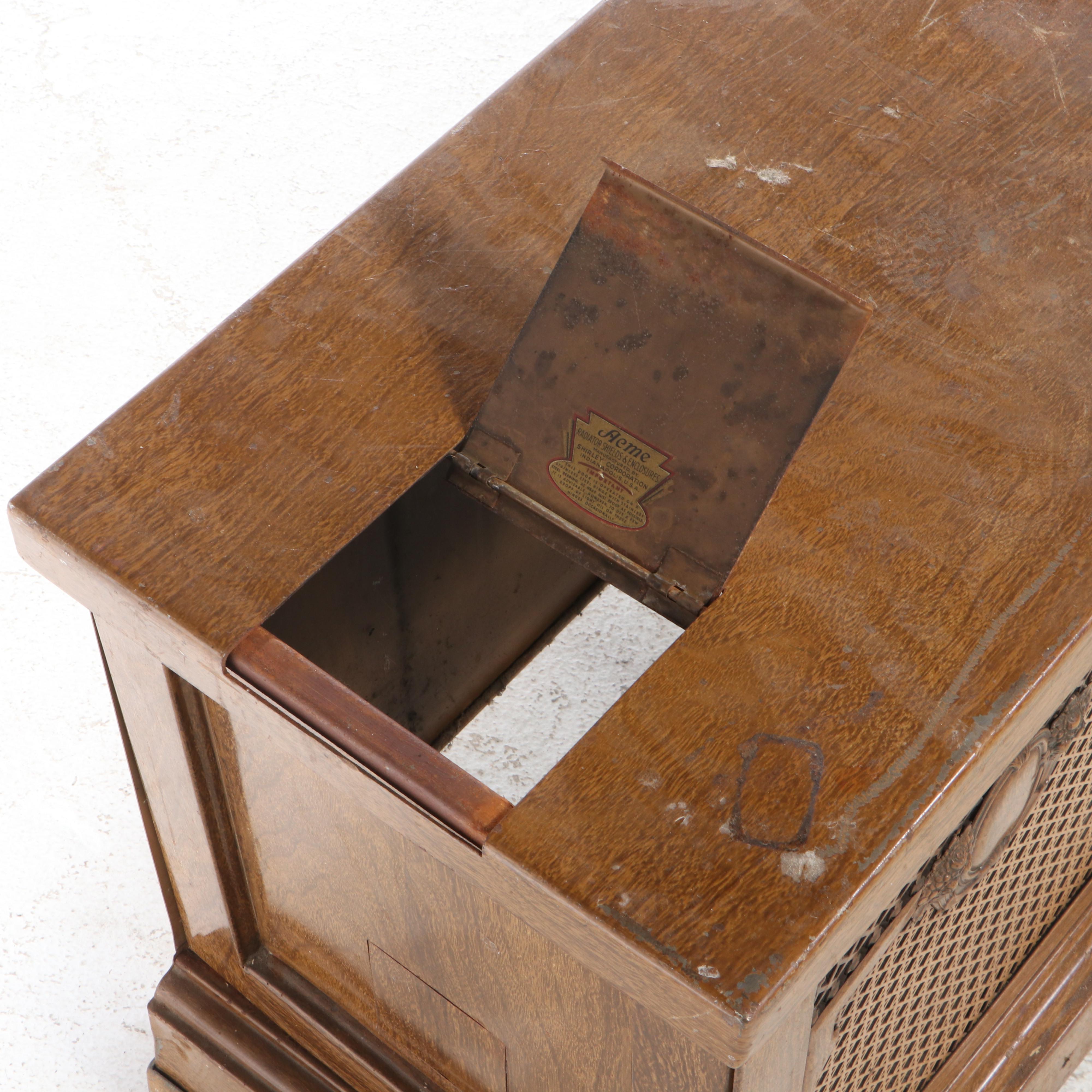 Acme Hollywood Regency Style Grain Painted Metal Radiator Cover