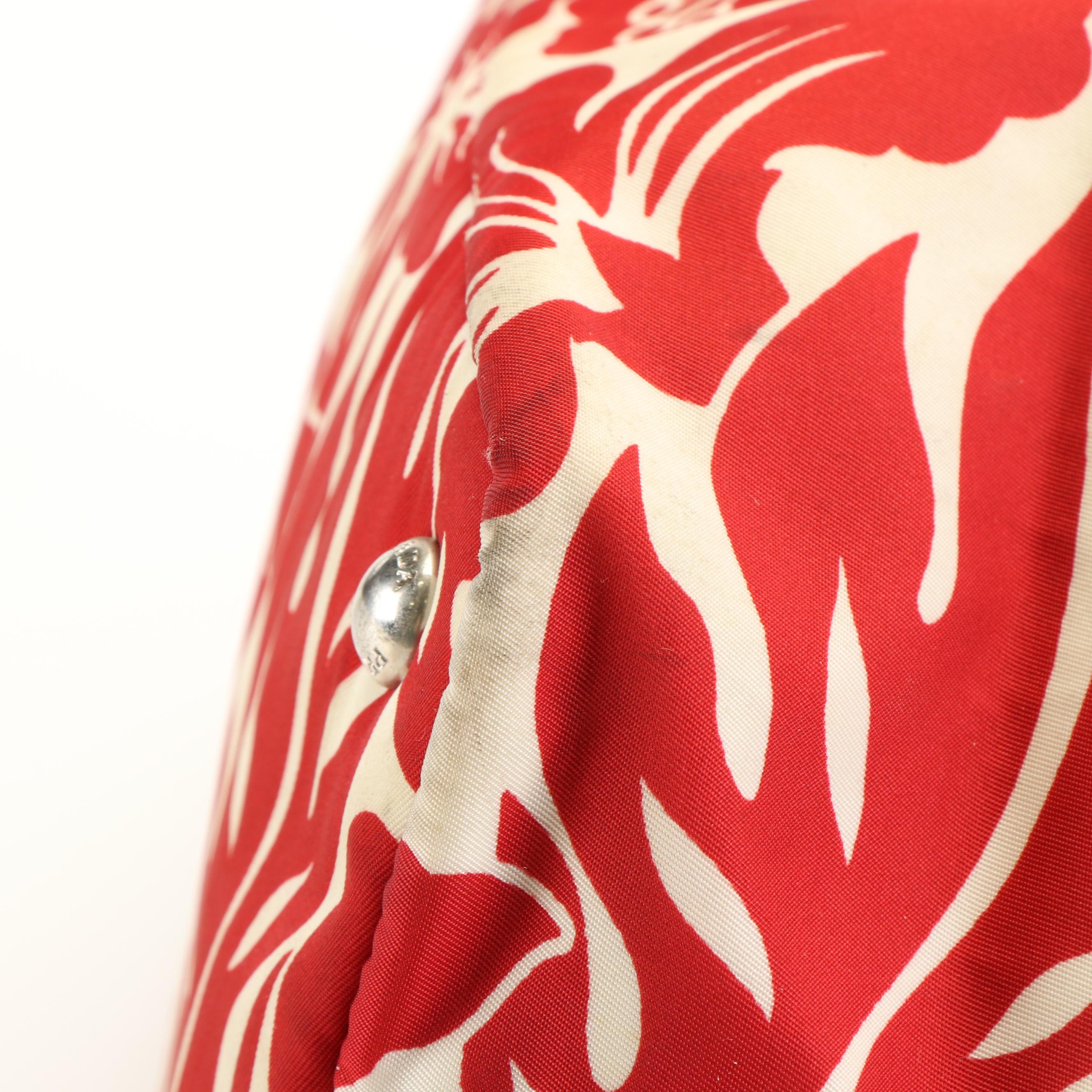 Prada Saffiano-Trimmed Canapa Floral Tote bag