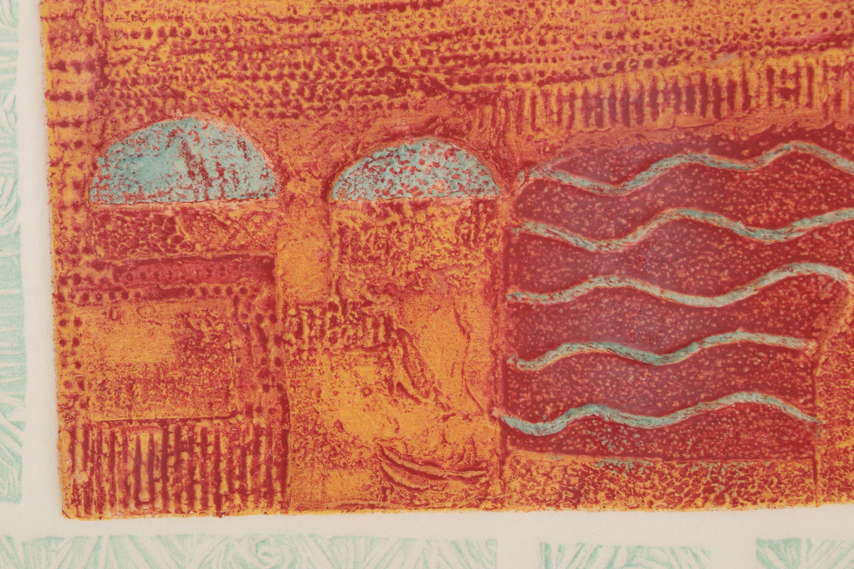 Gloria Bacsujlaky Embossed Hand-Colored Etching "Italian Country," 1970