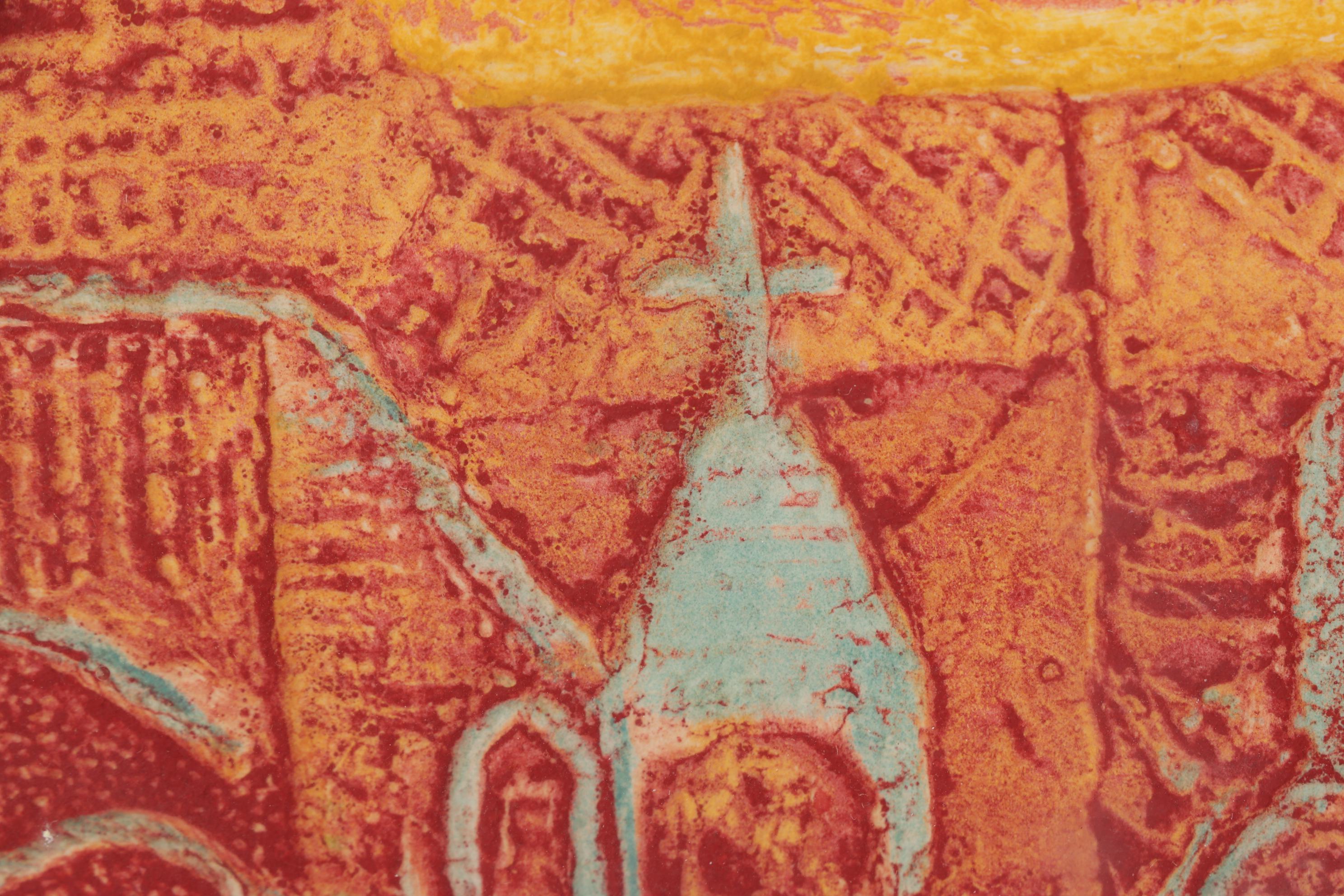 Gloria Bacsujlaky Embossed Hand-Colored Etching "Italian Country," 1970