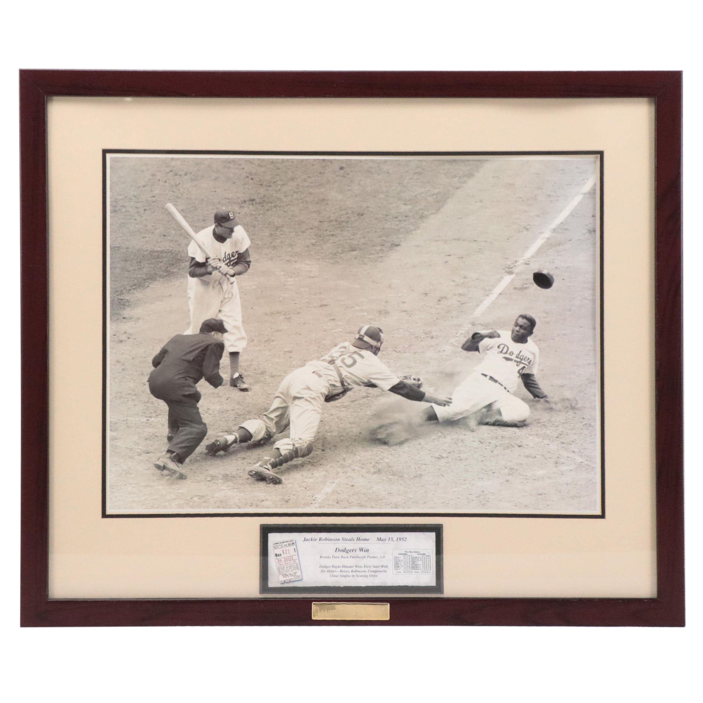 Offset Lithograph of Jackie Robinson "Stealing Home"